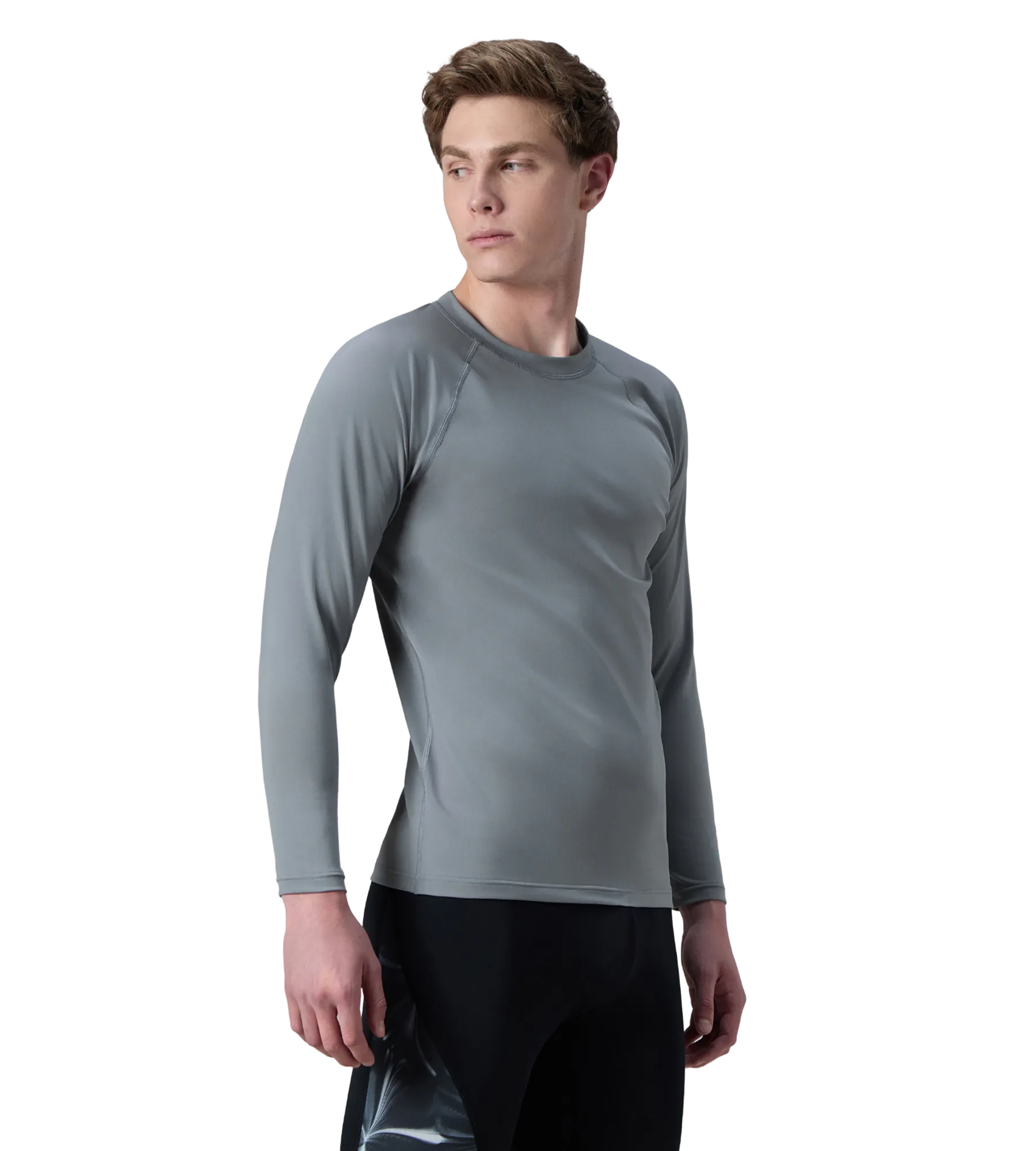 Men's Endurance+ Long Sleeve Performance Suntop - Coin Grey & White - Image 4