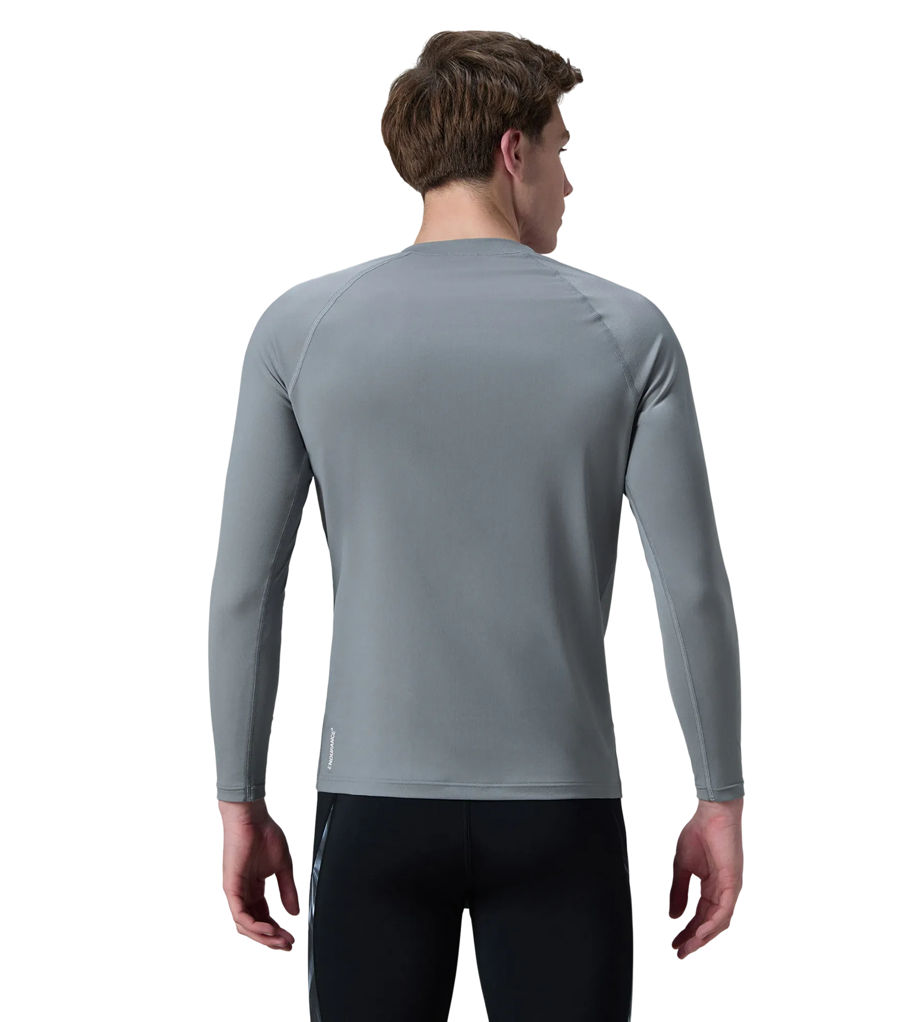 Men's Endurance+ Long Sleeve Performance Suntop - Coin Grey & White - Image 5