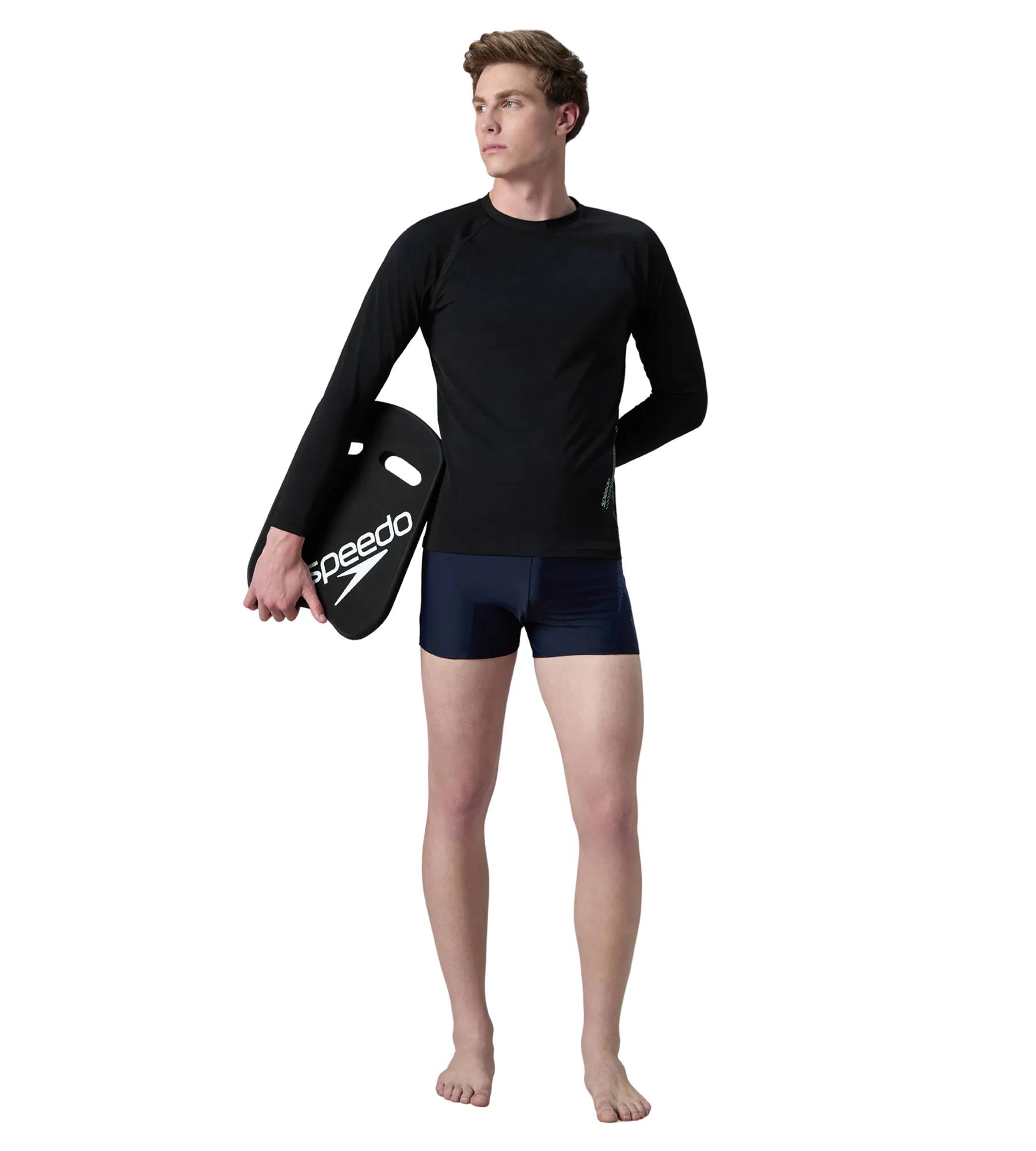 Men's Endurance+ Long Sleeve Performance Suntop - Black & Evening Grey - Image 6