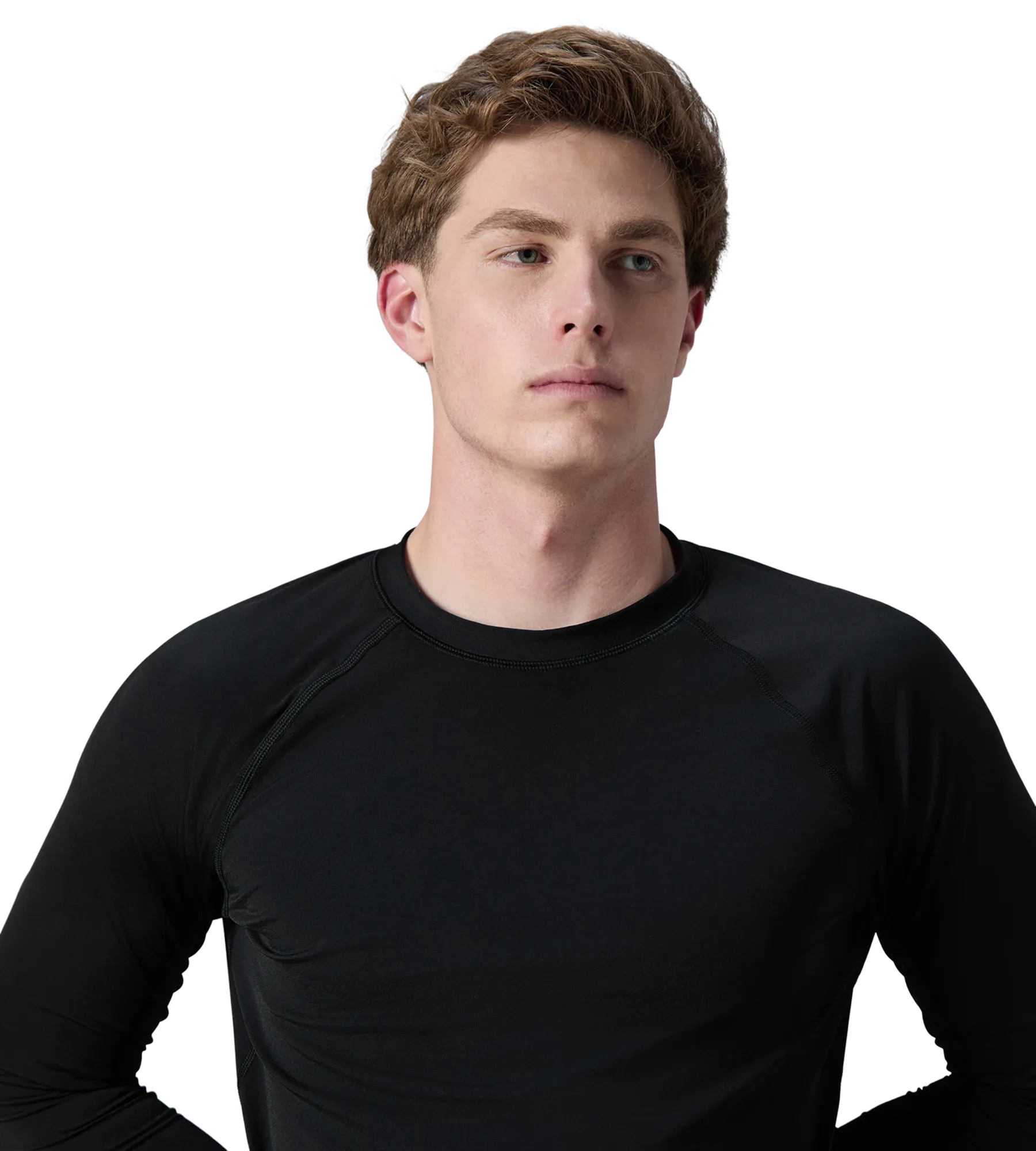 Men's Endurance+ Long Sleeve Performance Suntop - Black & Evening Grey - Image 7