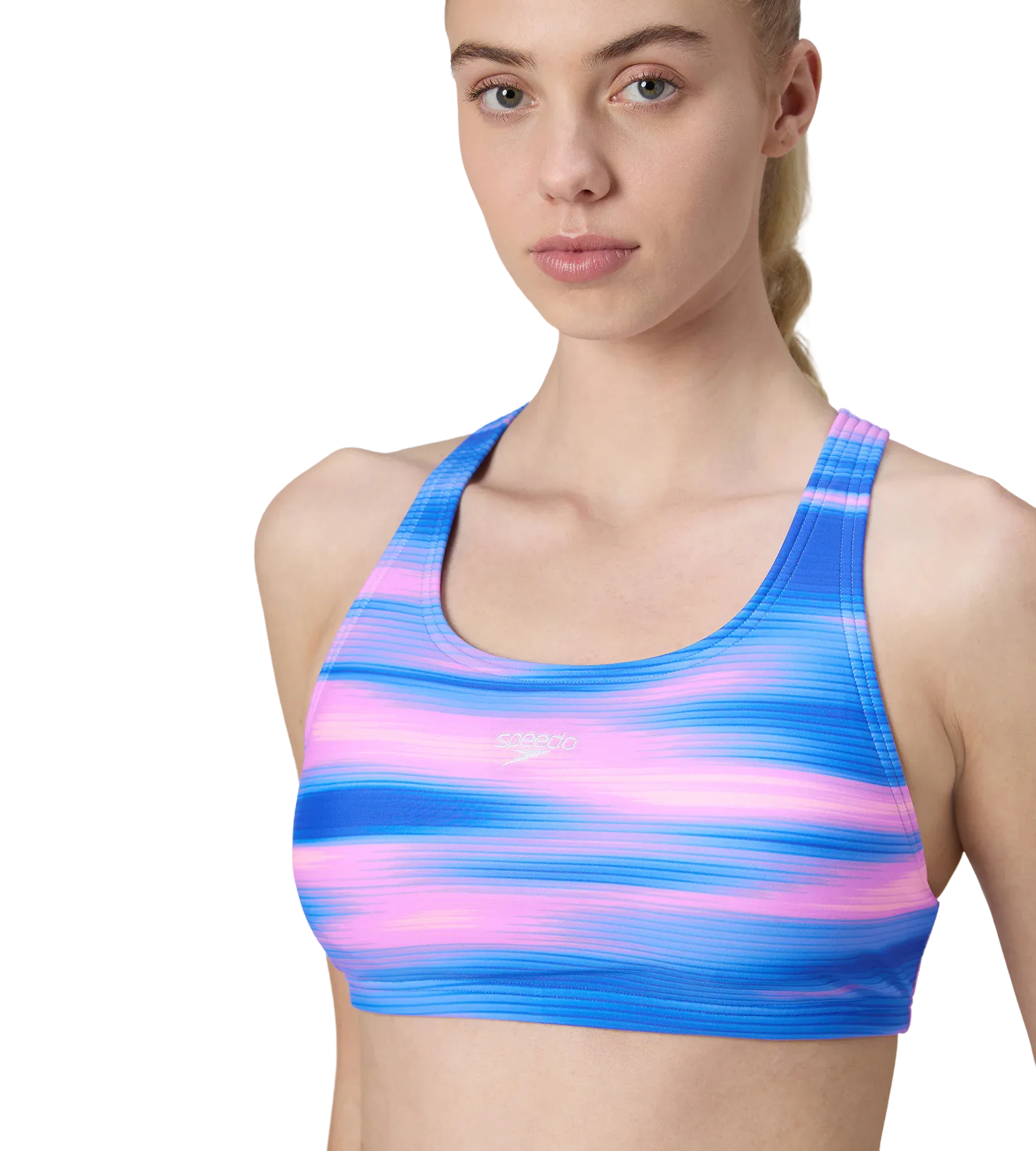 Women's Endurance10 Printed Racerback Bikini Set - Deep Saffire & Neon Violet - Image 7