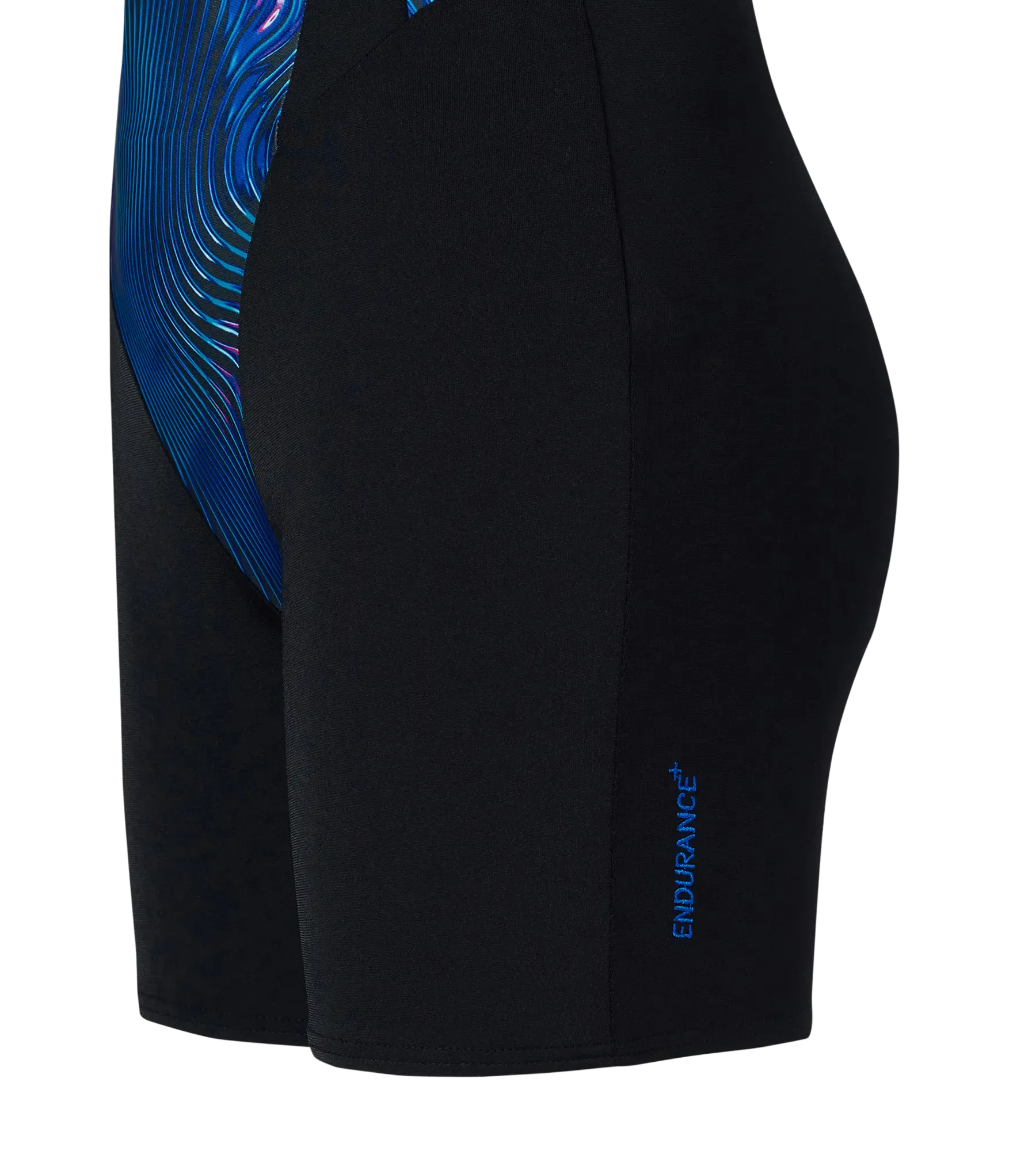 Women's Endurance+ Printed Highneck Legsuit - Black & Deep Saffire - Image 14