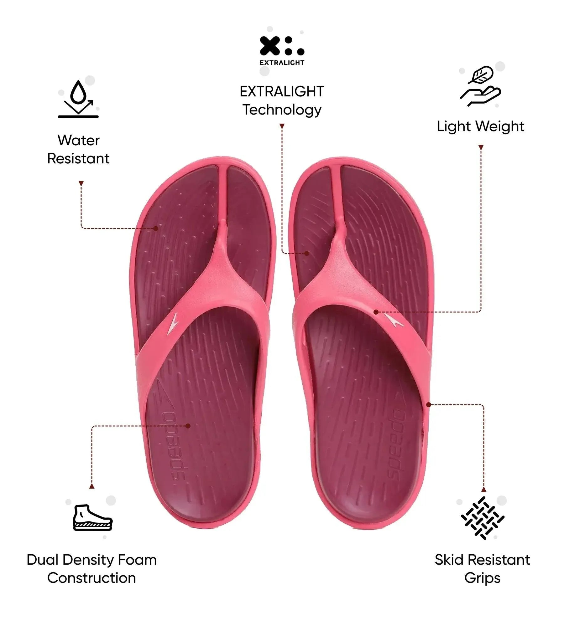Women's Dual Colour Flip Flops - Deep Plum & Cinder Rose - Image 2