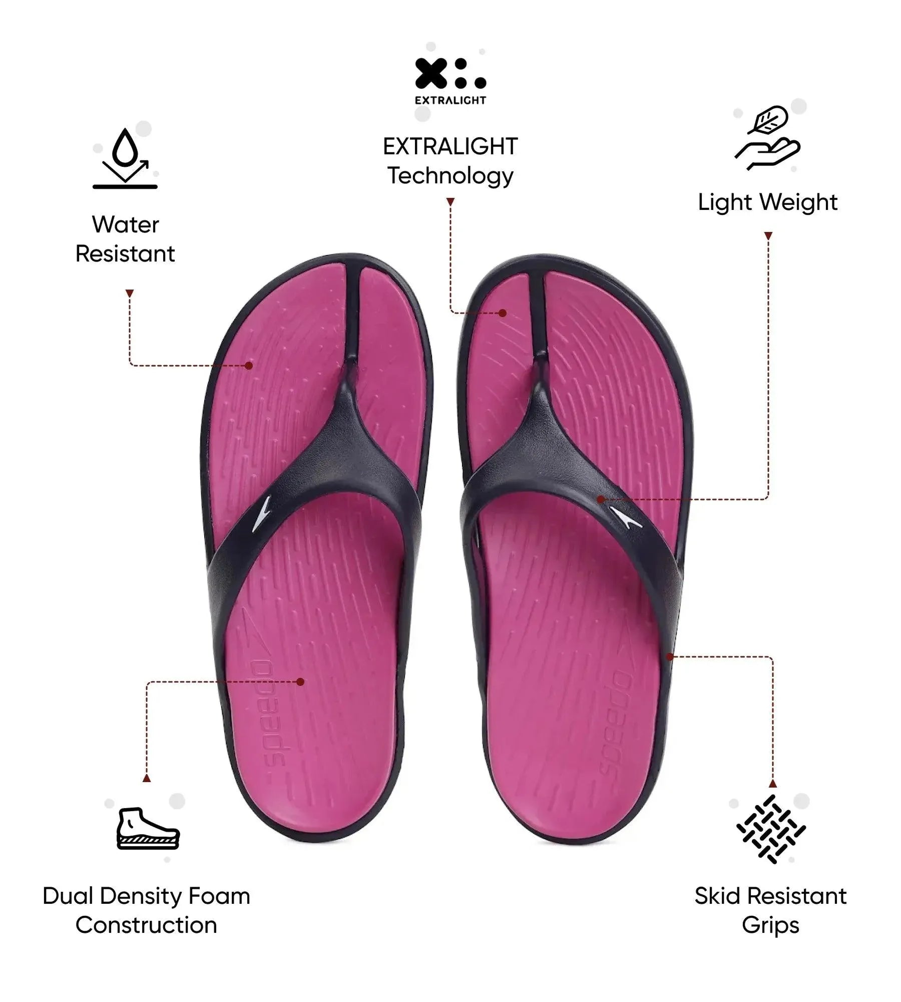 Women's Dual Colour Flip Flops - Berry & True Navy - Image 2