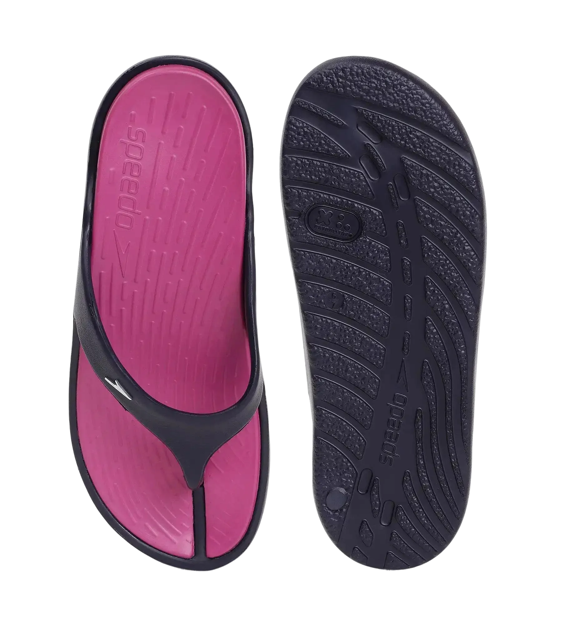 Women's Dual Colour Flip Flops - Berry & True Navy - Image 8