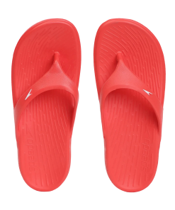 Unisex Junior's Single Colour Flip Flops For Boys and Girls - Fed Red & White
