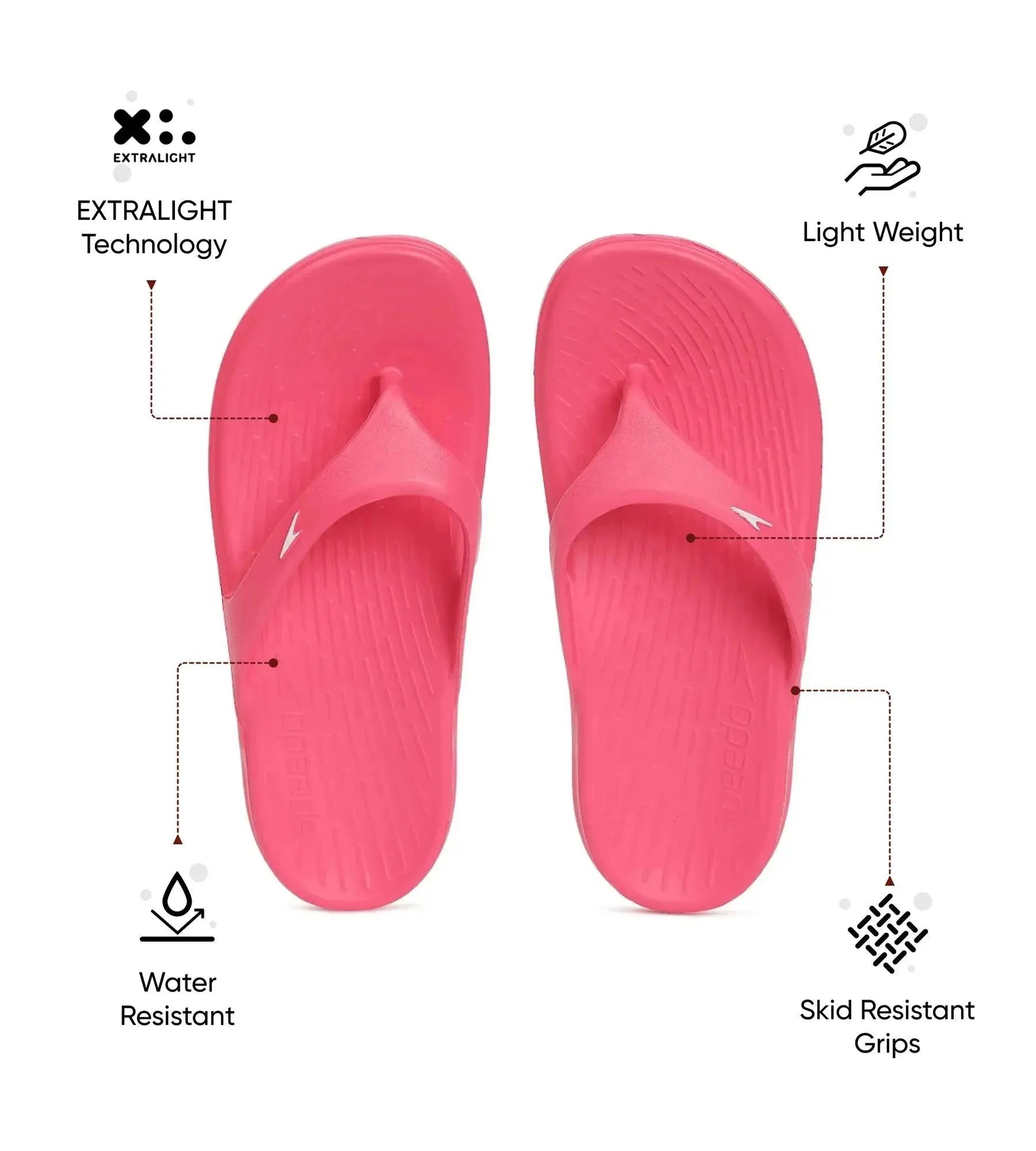 Unisex Junior's Single Colour Flip Flops For Boys and Girls - Raspberry Fill & White - Image 2