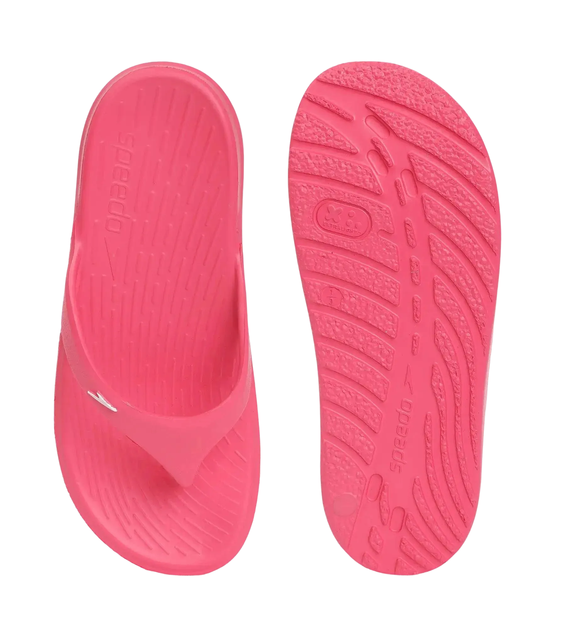 Unisex Junior's Single Colour Flip Flops For Boys and Girls - Raspberry Fill & White - Image 8