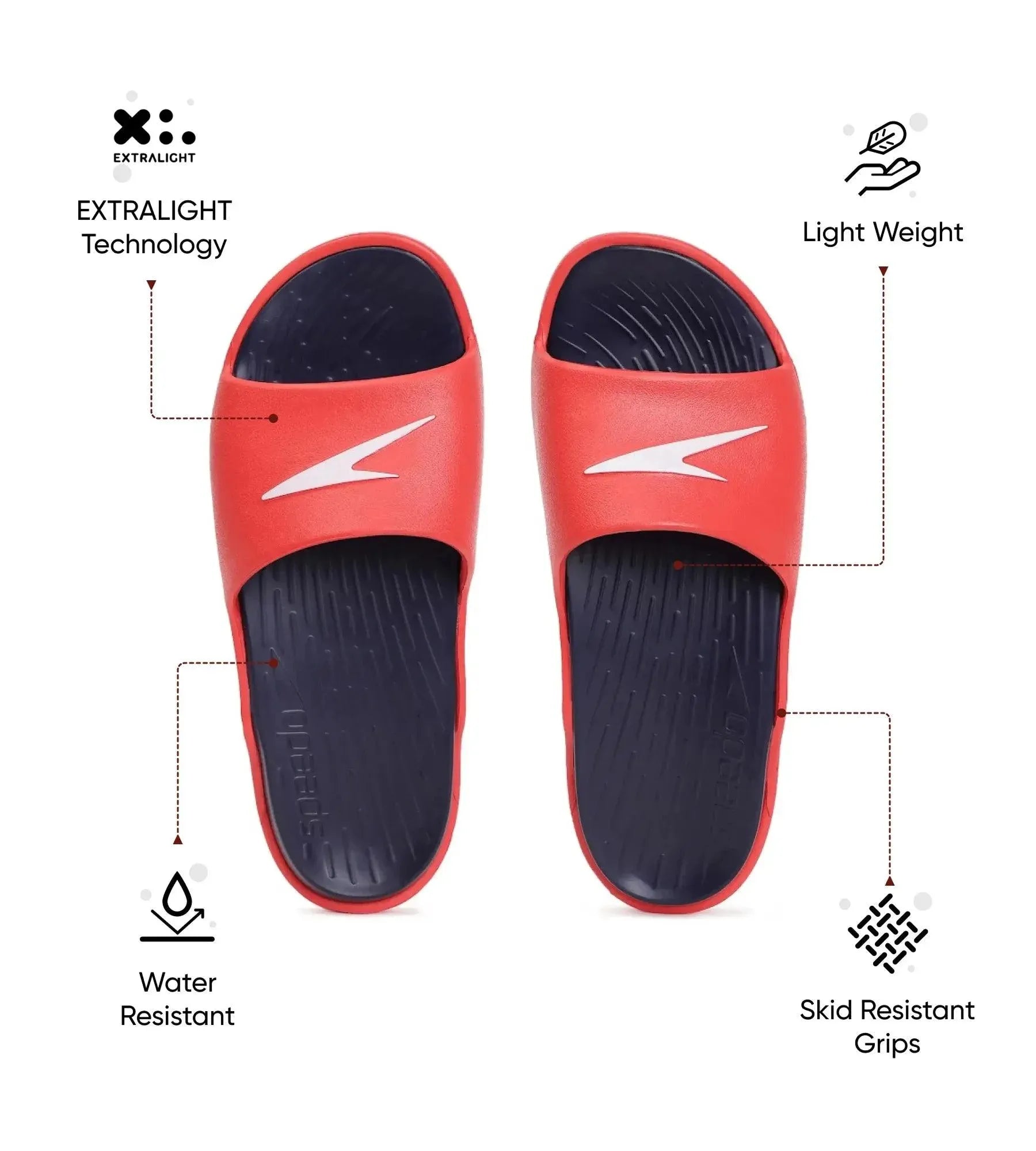 Men's Dual Colour Slides - True Navy & Fed Red - Image 2