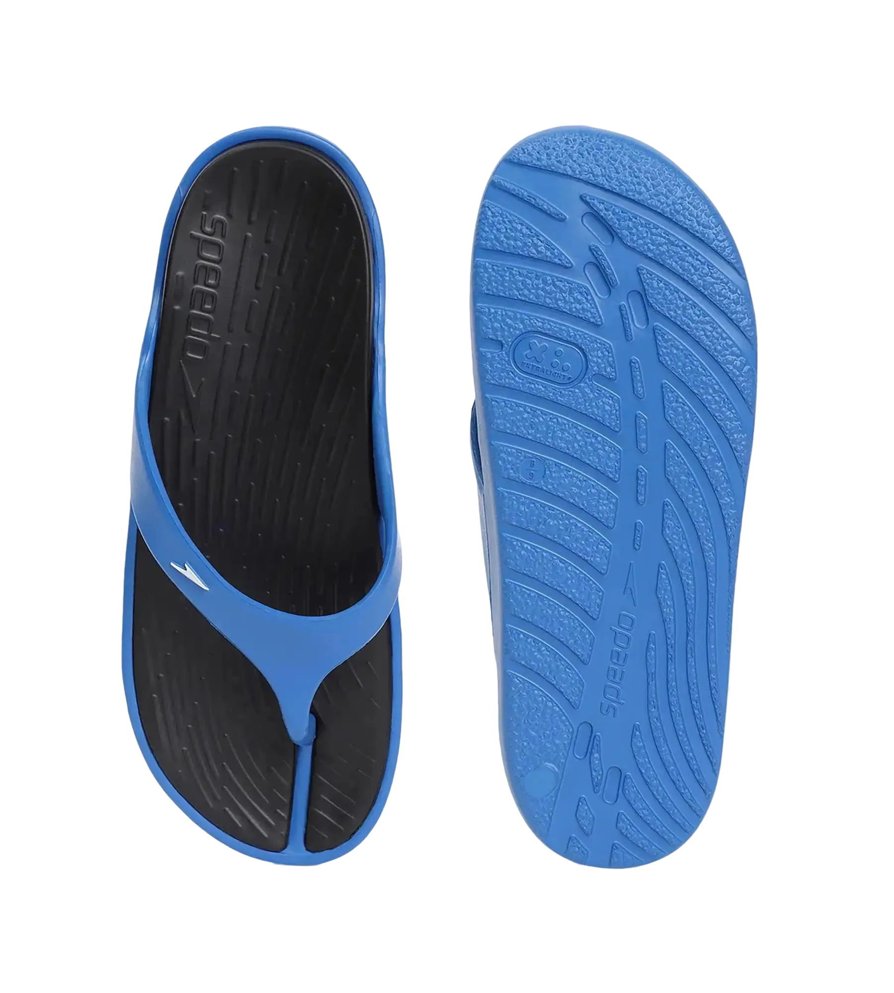 Men's Dual Colour Flip Flops - Black & Blue Flame - Image 7
