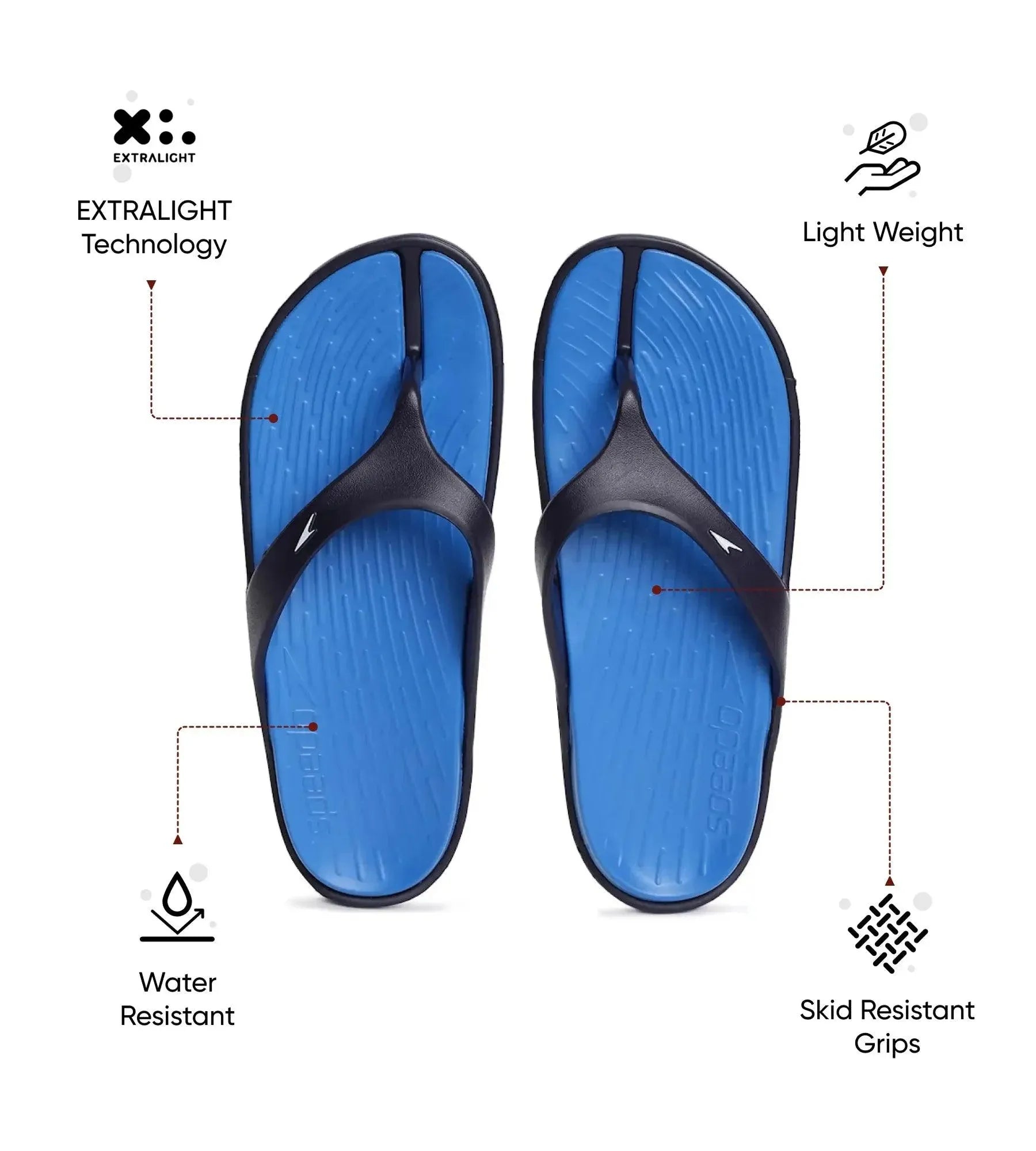 Men's Dual Colour Flip Flops - Blue Flame & True Navy - Image 2