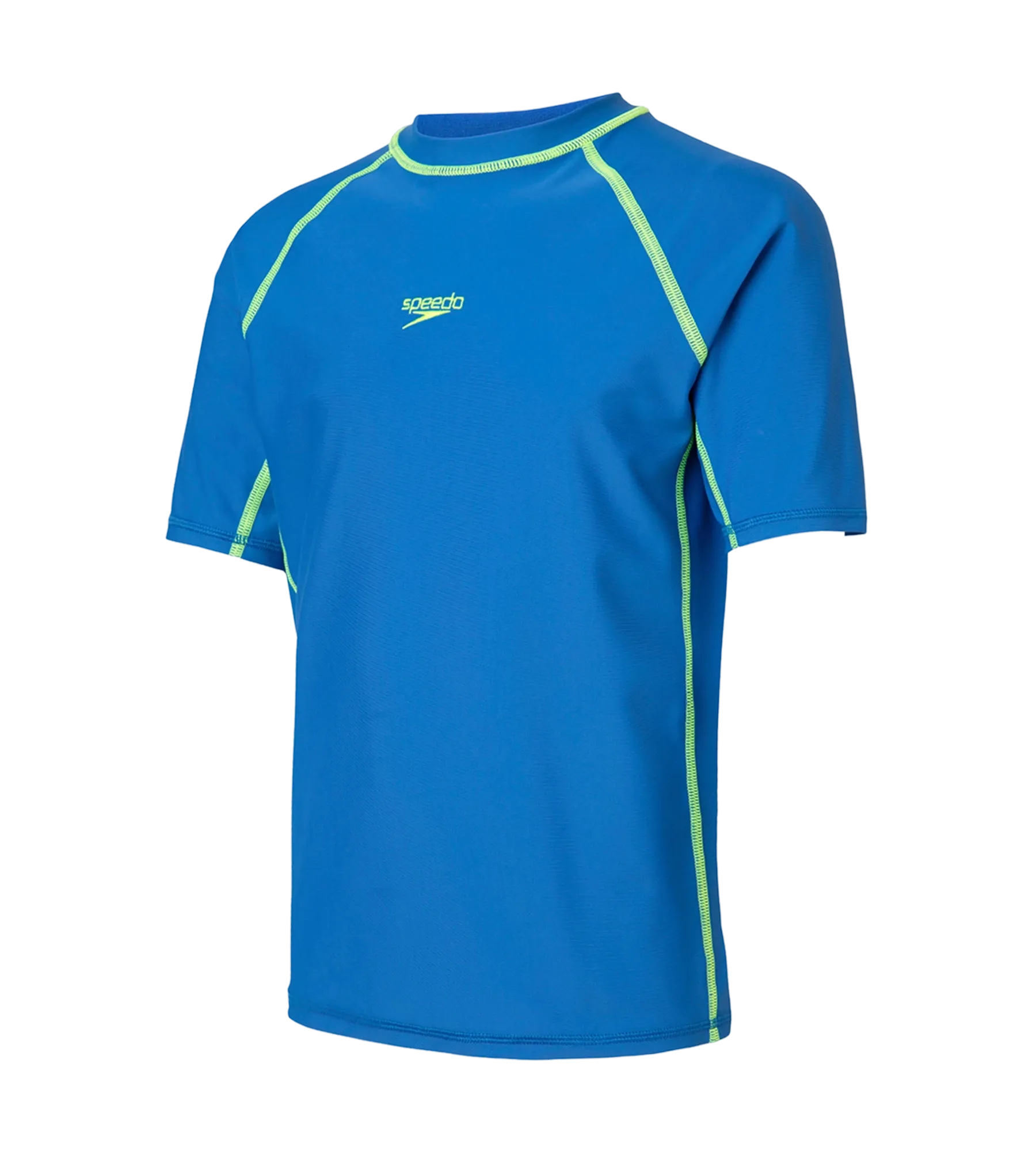 Boy's Enduraflex Short Sleeve Suntop - Turkish Sea & Hyper Yellow - Image 10