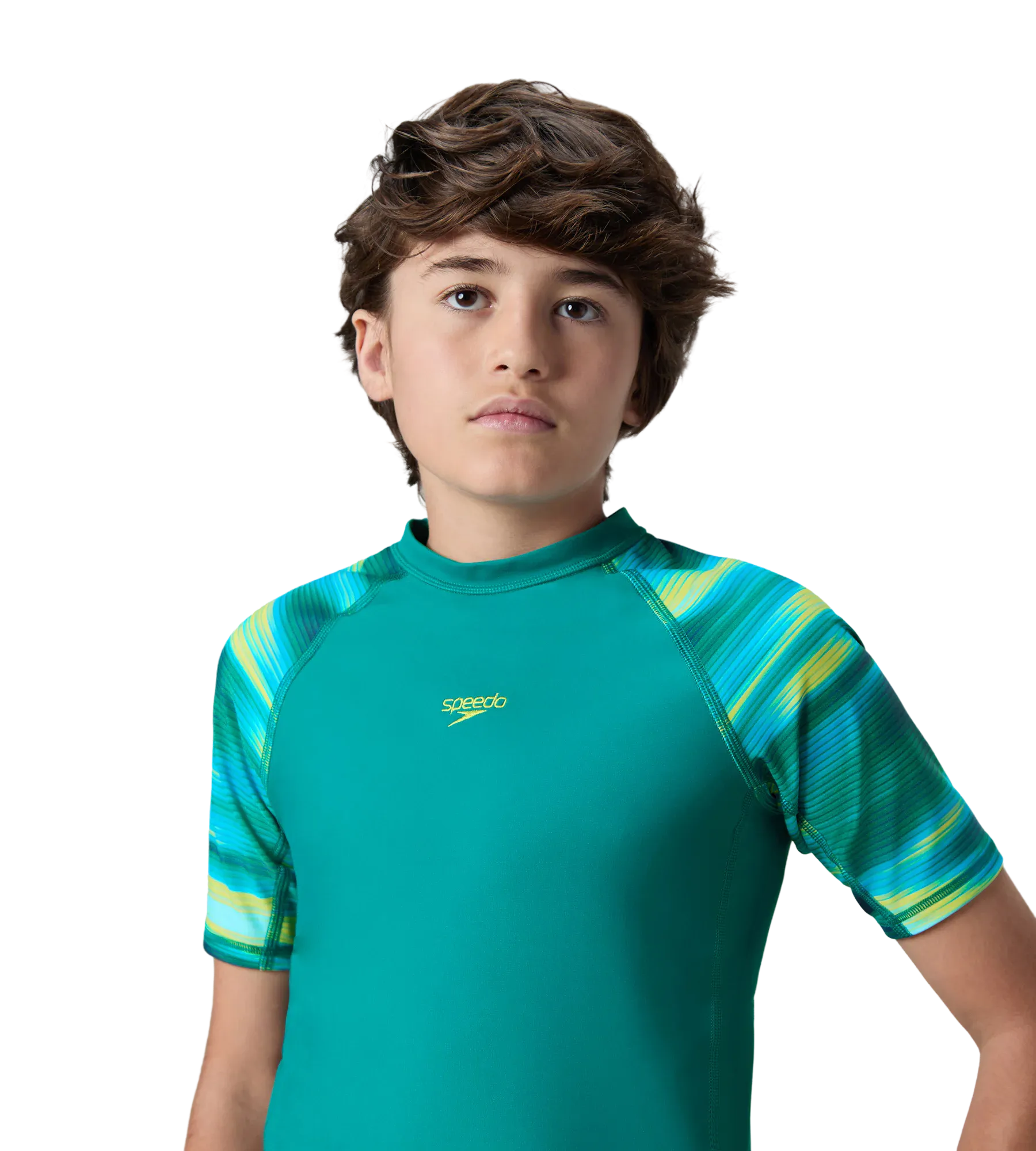 Boy's Endurance10 Printed Short Sleeve Suntop - Kai Green & Lemon Drizzle - Image 7