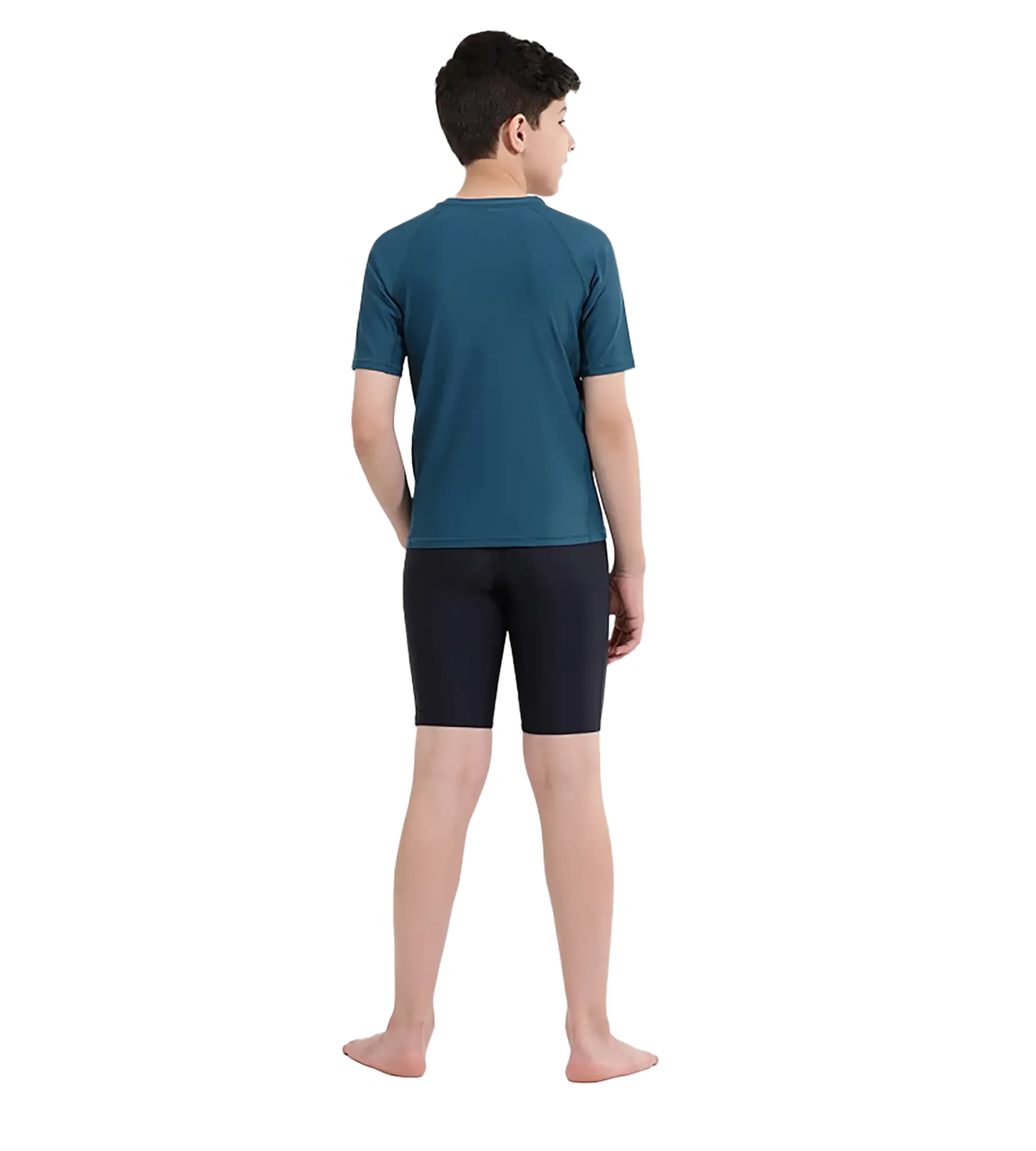 Boy's Endurance 10 Short Sleeve Suntop - Fed Red & Dark Teal - Image 11