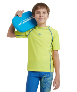 Boy's Enduraflex Short Sleeve Suntop - Lemon Drizzle & Turkish Sea