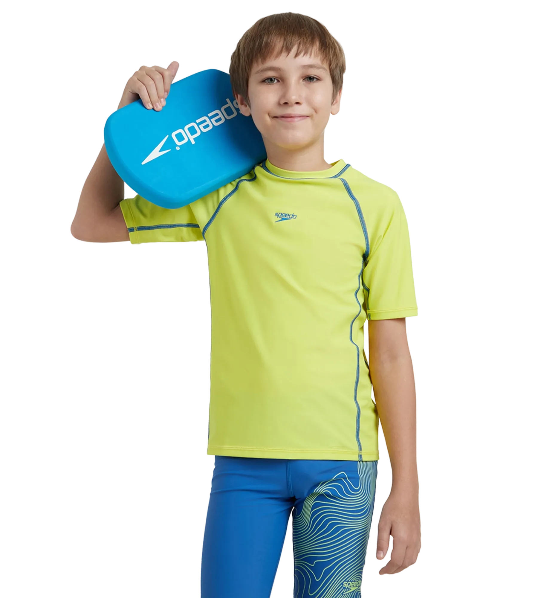 Boy's Enduraflex Short Sleeve Suntop - Lemon Drizzle & Turkish Sea - Image 8