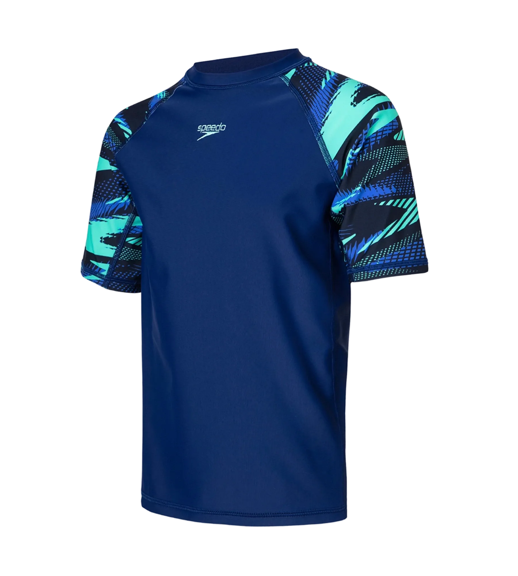 Boy's Endurance10 Hyperboom Print Short Sleeve Suntop - Harmony. True Navy & Cobalt - Image 10