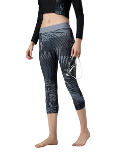 Women's Endurance10 Printed Swim Capri - Anthracite & Coin Grey