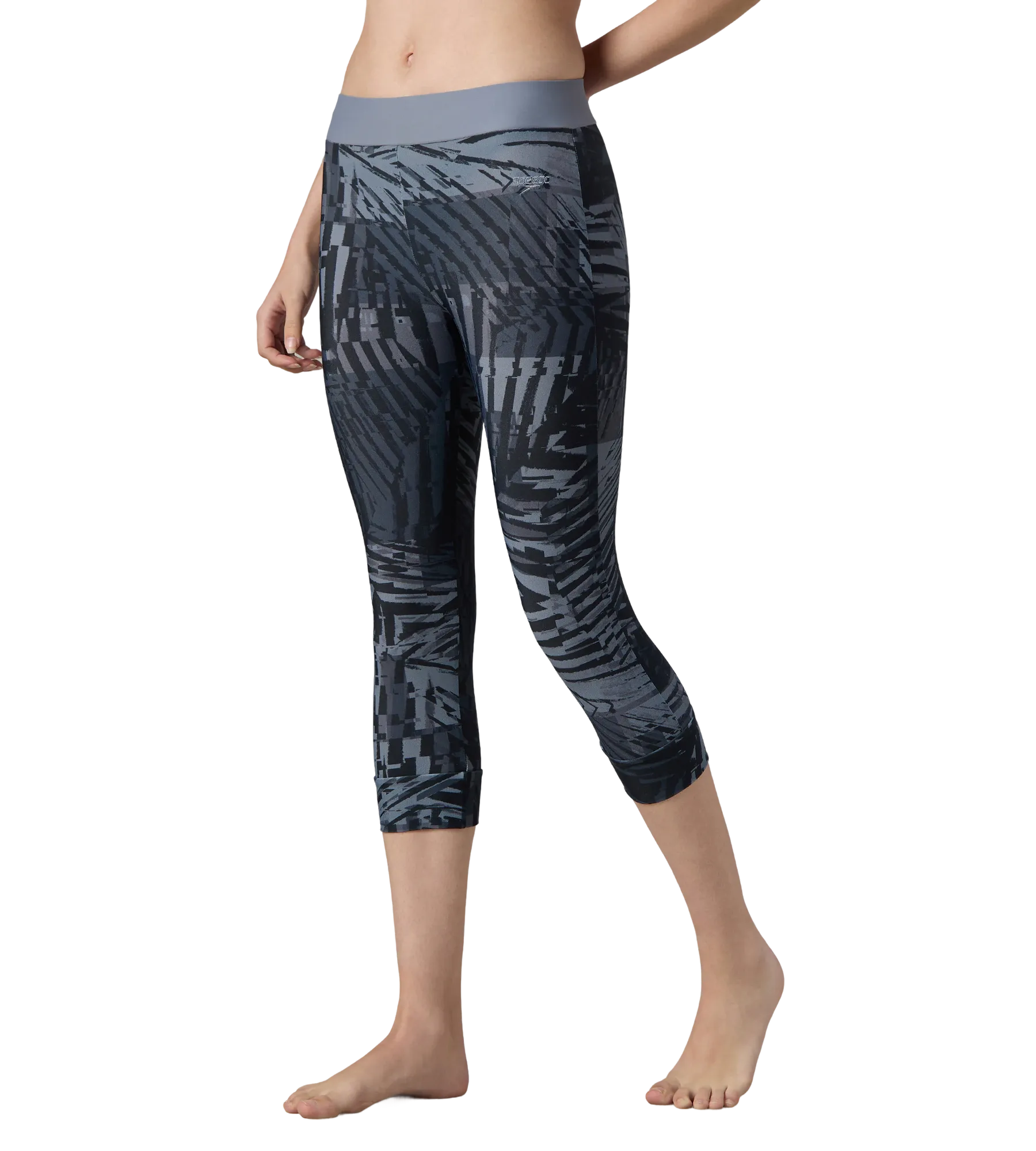 Women's Endurance10 Printed Swim Capri - Anthracite & Coin Grey - Image 3