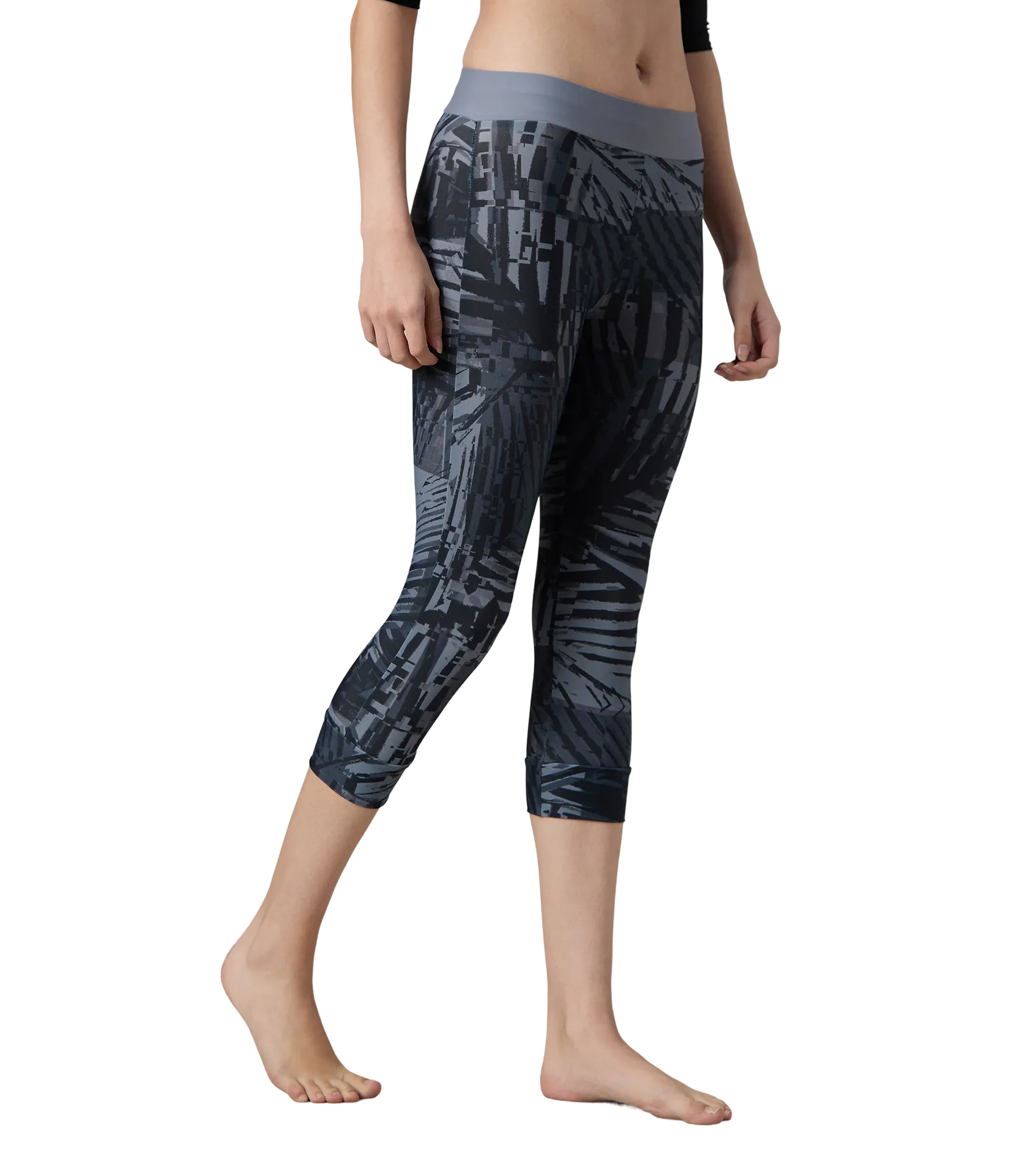 Women's Endurance10 Printed Swim Capri - Anthracite & Coin Grey - Image 4