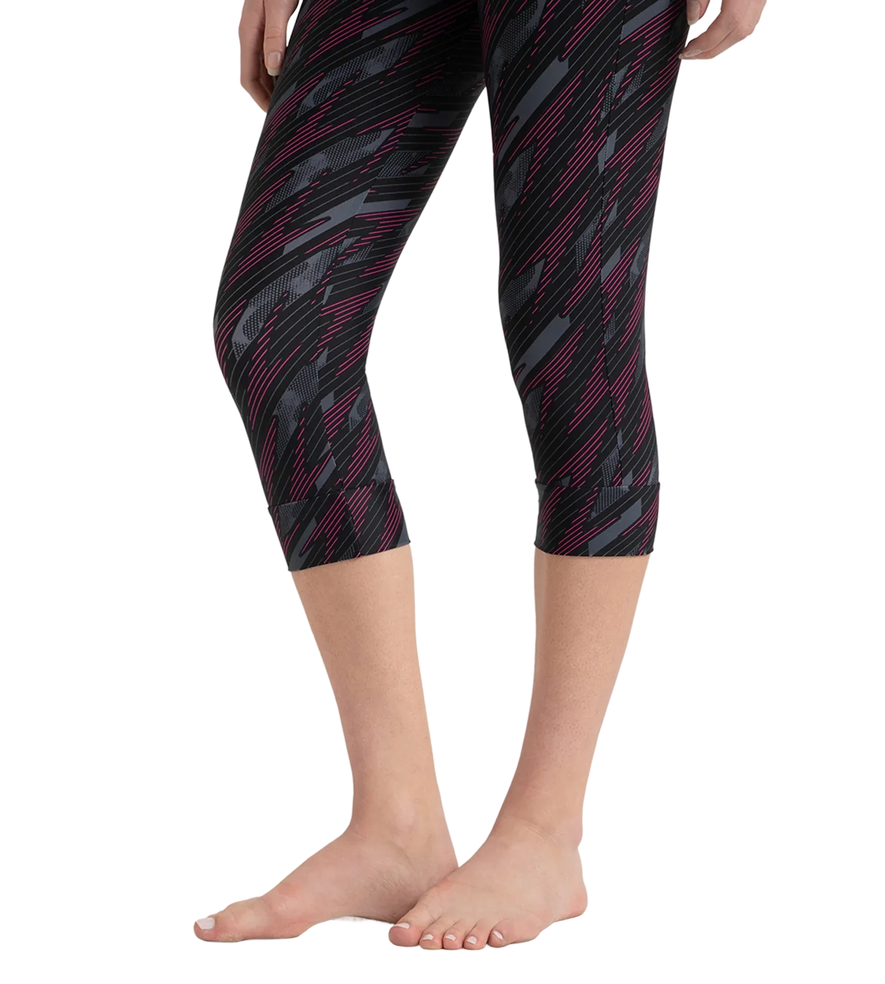 Women's Endurance 10 Hyperboom Contrast Swim Capri - Black & Electric Pink - Image 10