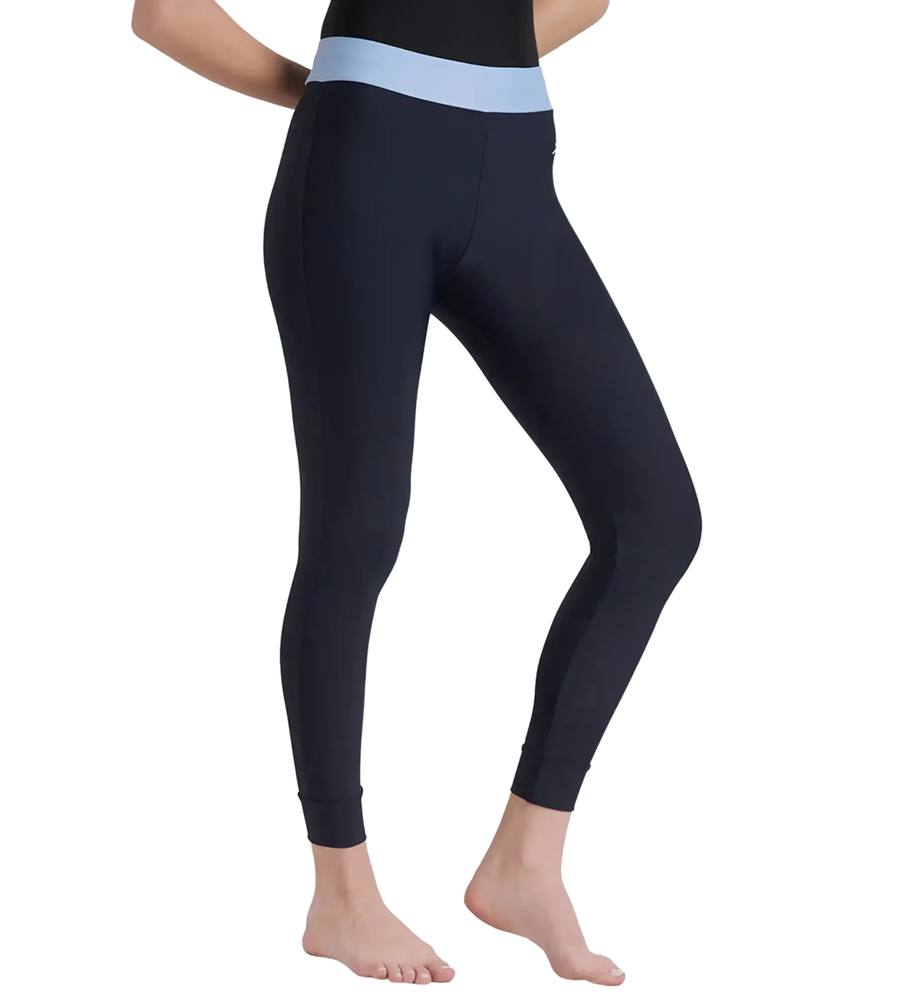 Women's Endurance 10 Solid Contrast Leggings - True Navy & Curious Blue - Image 5