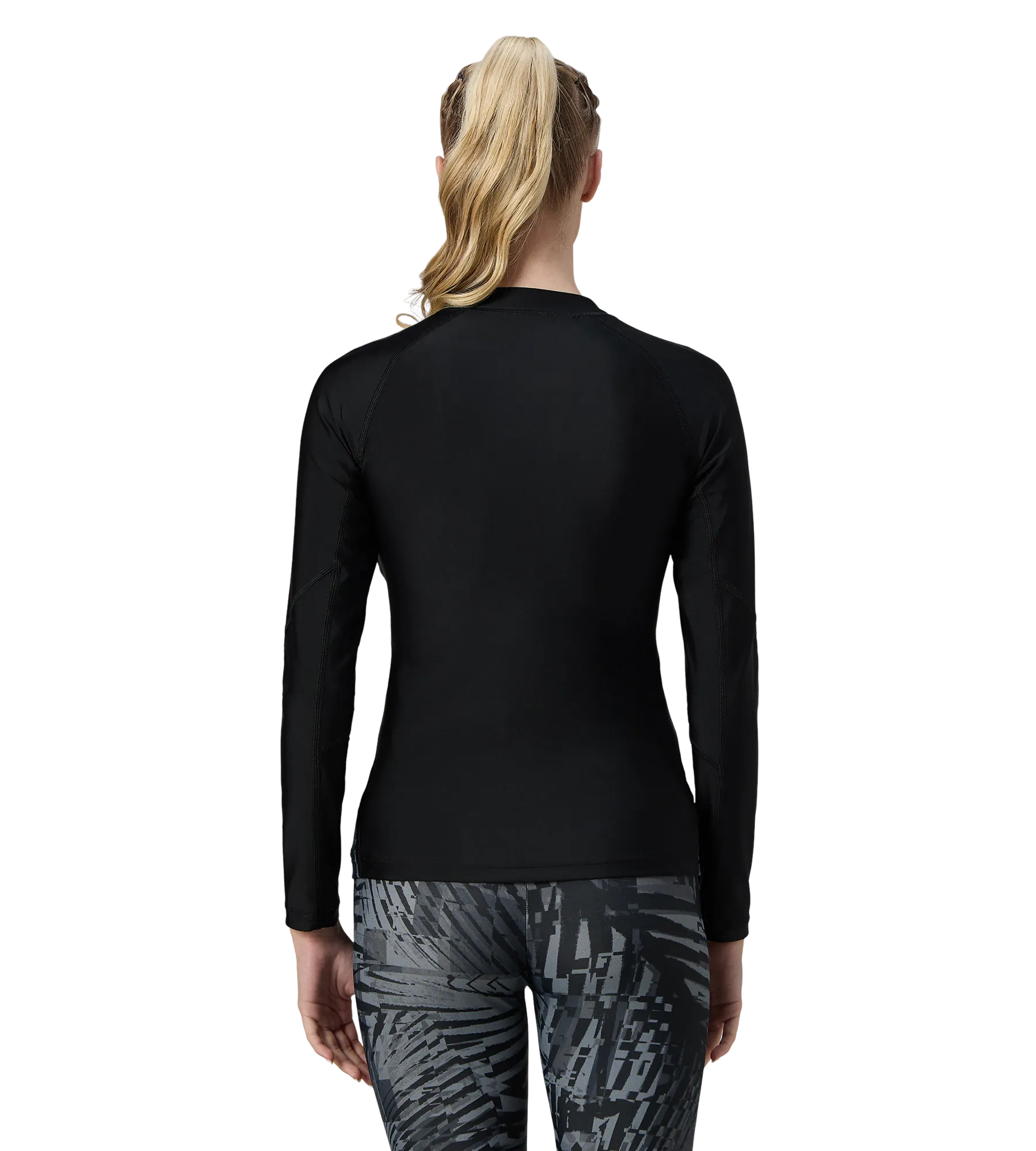 Women's Endurance10 Splice Print Long Sleeve Suntop - Black & Grey Lead - Image 5