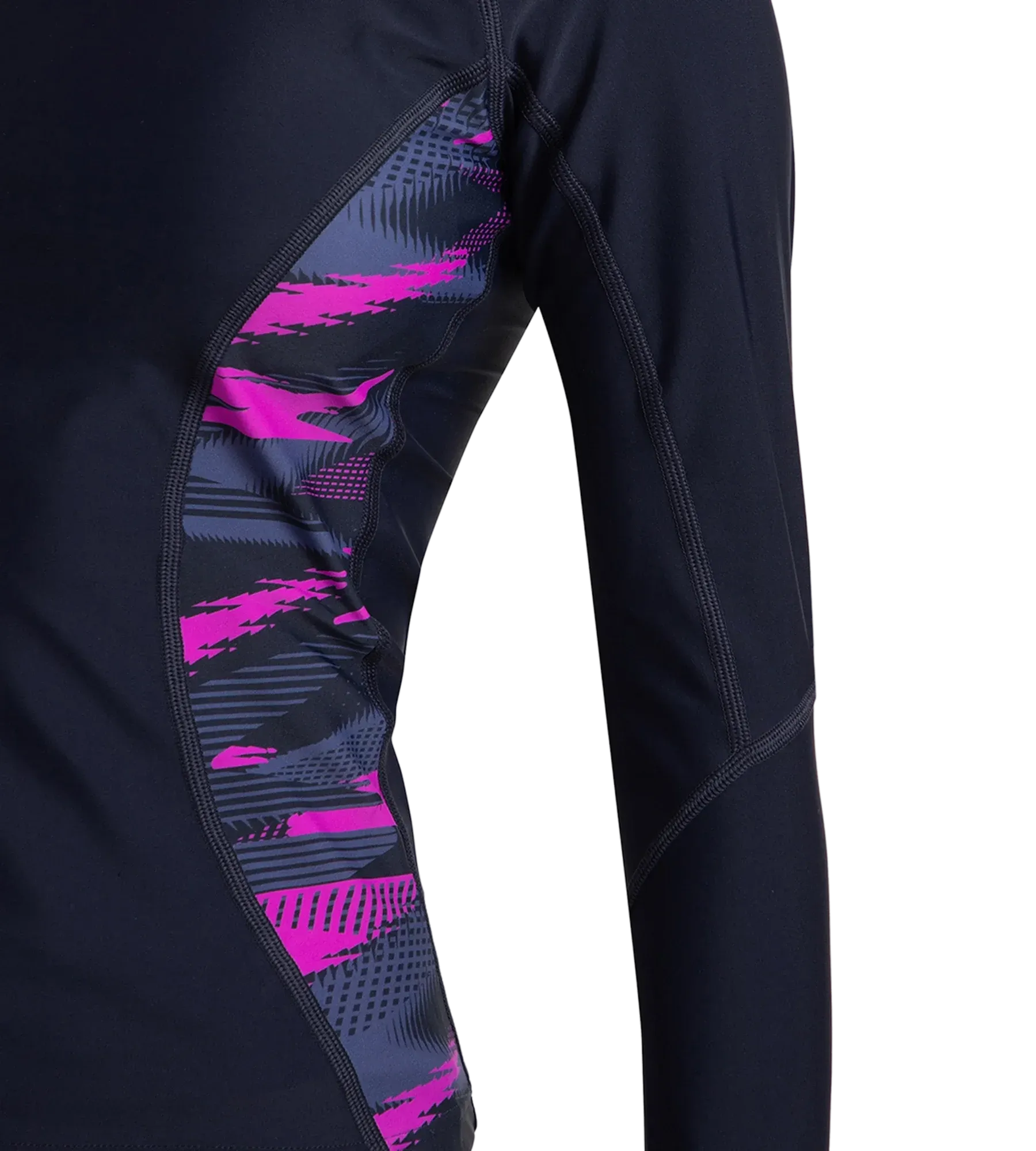 Women's Hyperboom Splice Print Long Sleeve Suntop - True Navy. Hapuna Blue & Diva - Image 10