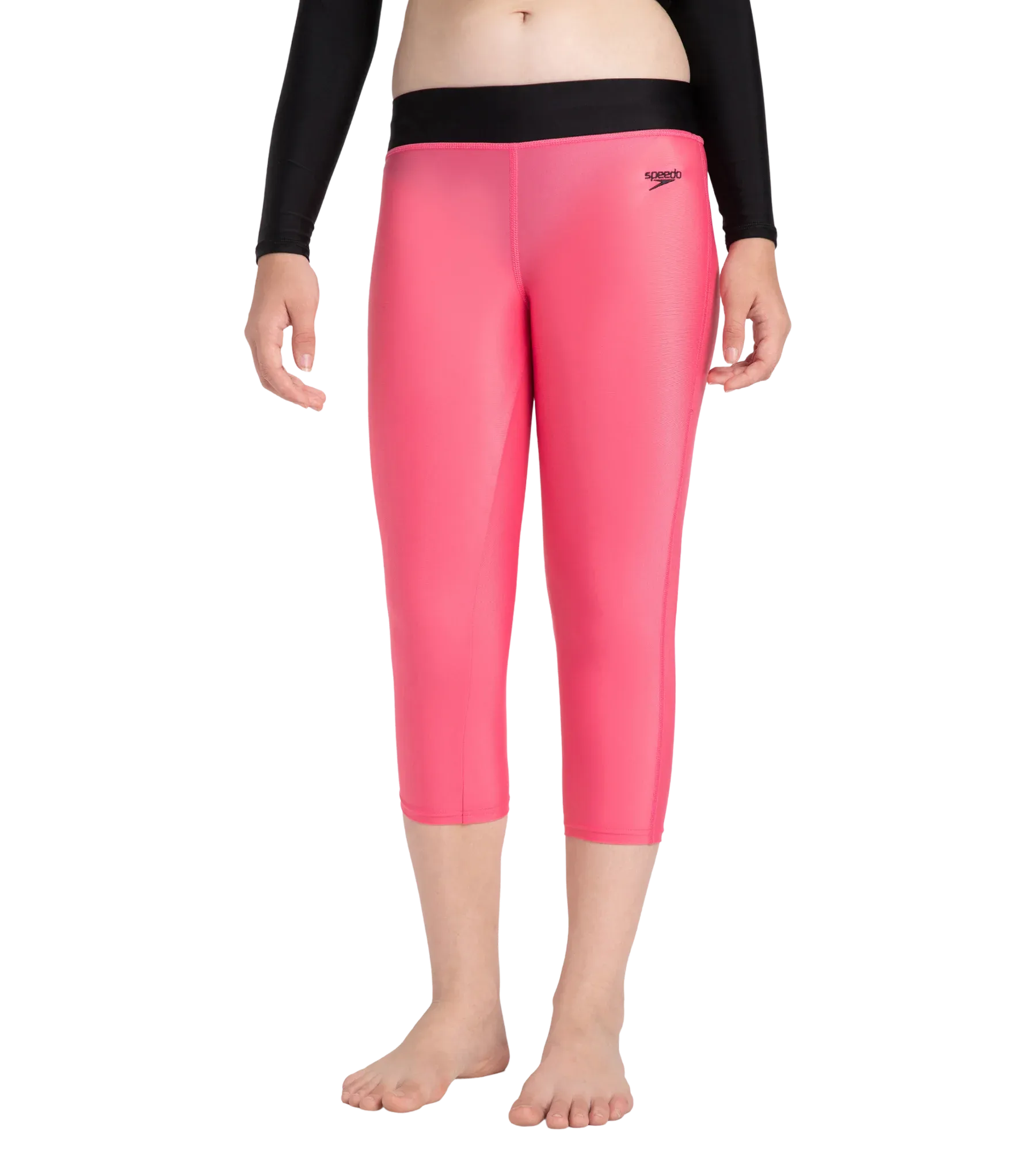 Girl's Recycled Endura Brite Active Capri - Fadango Pink & Black - Image 6