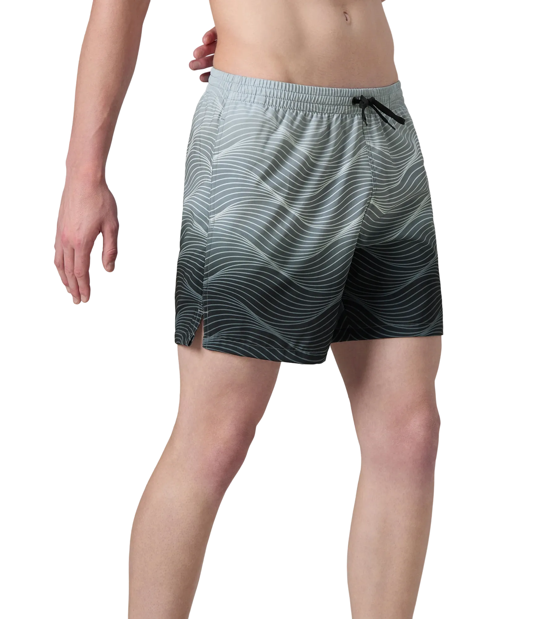 Men's 4 Way Comfort Stretch Essential Printed Watershorts With Side Pockets - Antracite & Coin Grey - Image 9