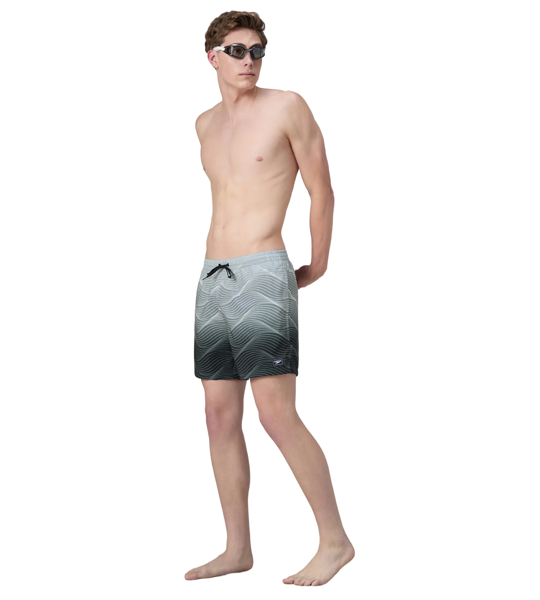 Men's 4 Way Comfort Stretch Essential Printed Watershorts With Side Pockets - Antracite & Coin Grey - Image 11