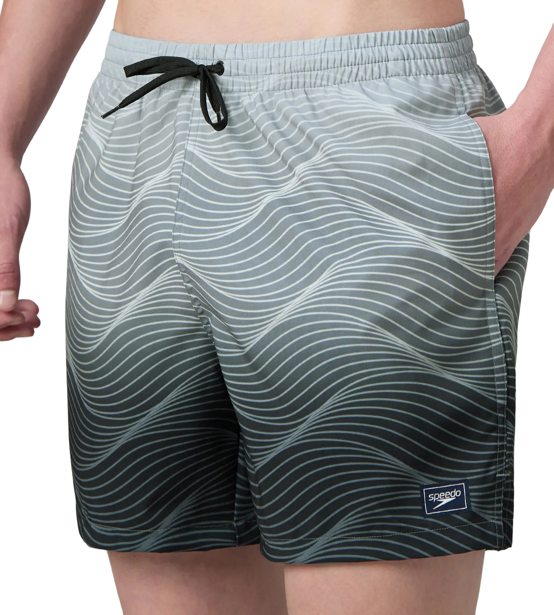 Men's 4 Way Comfort Stretch Essential Printed Watershorts With Side Pockets - Antracite & Coin Grey - Image 13
