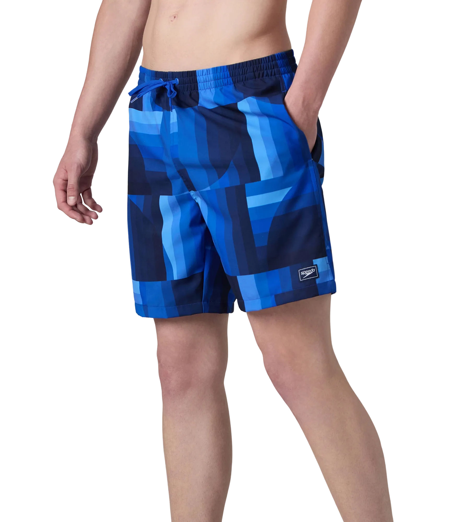 Men's 4 Way Comfort Stretch Essential Printed Watershorts With Side Pockets - Periwinkle Blue - Image 7