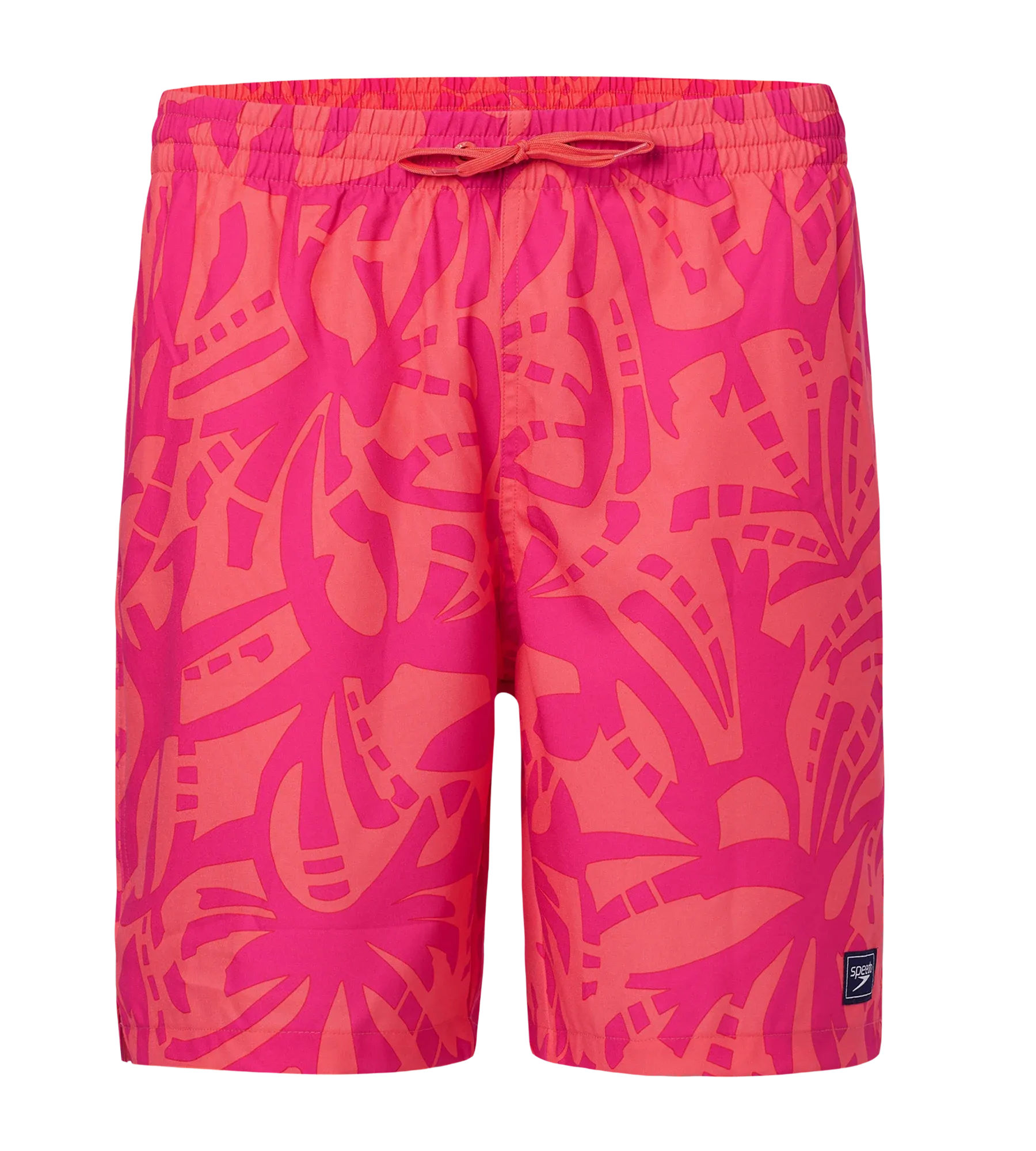 Men's 4 Way Comfort Stretch Essential Printed Watershorts With Side Pockets - Margarita Pink & Tropic Coral - Image 11