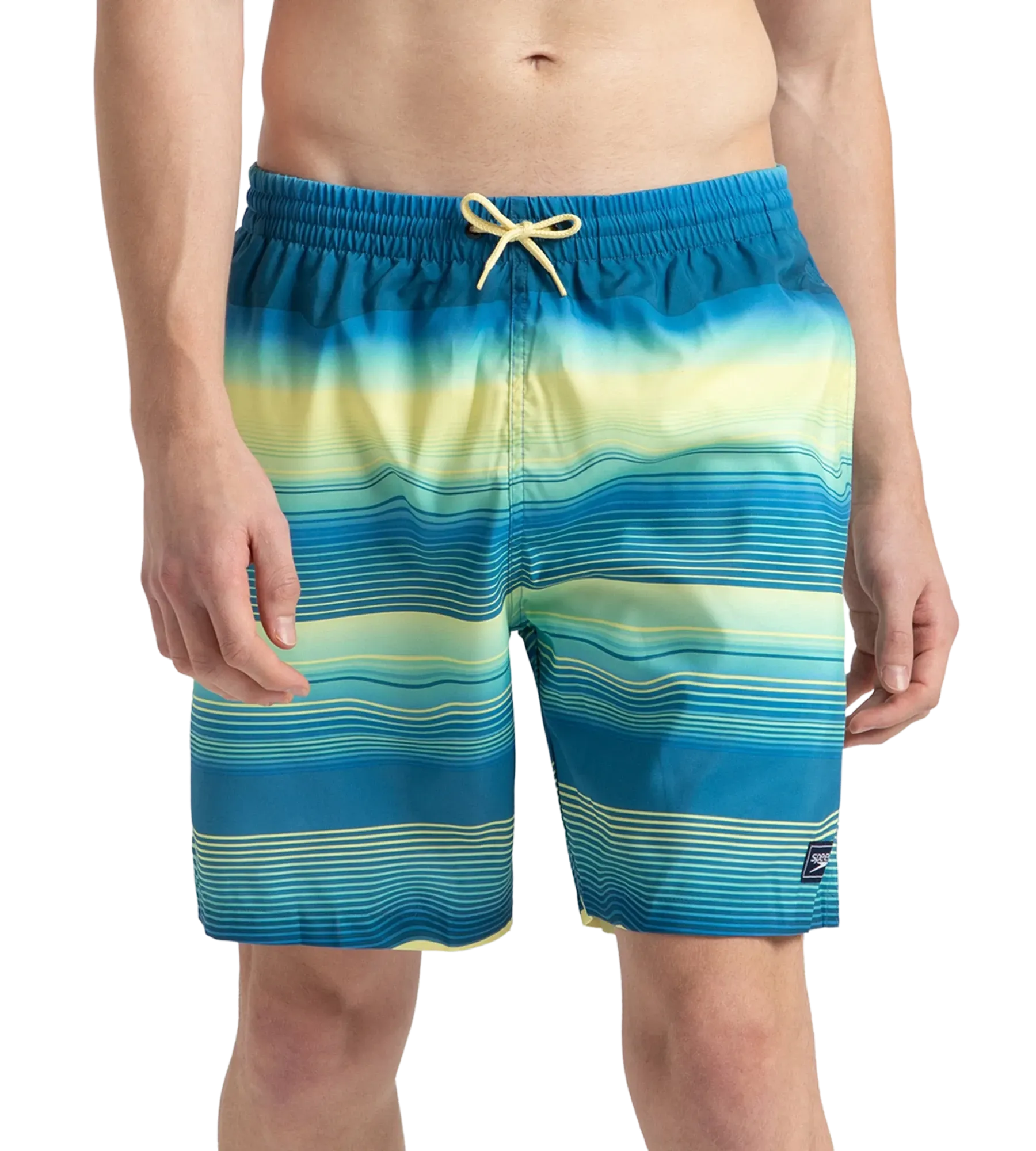 Men's Recycled Polyster Placement Printed Leisure Watershorts - Marine Blue & Pulcino - Image 2