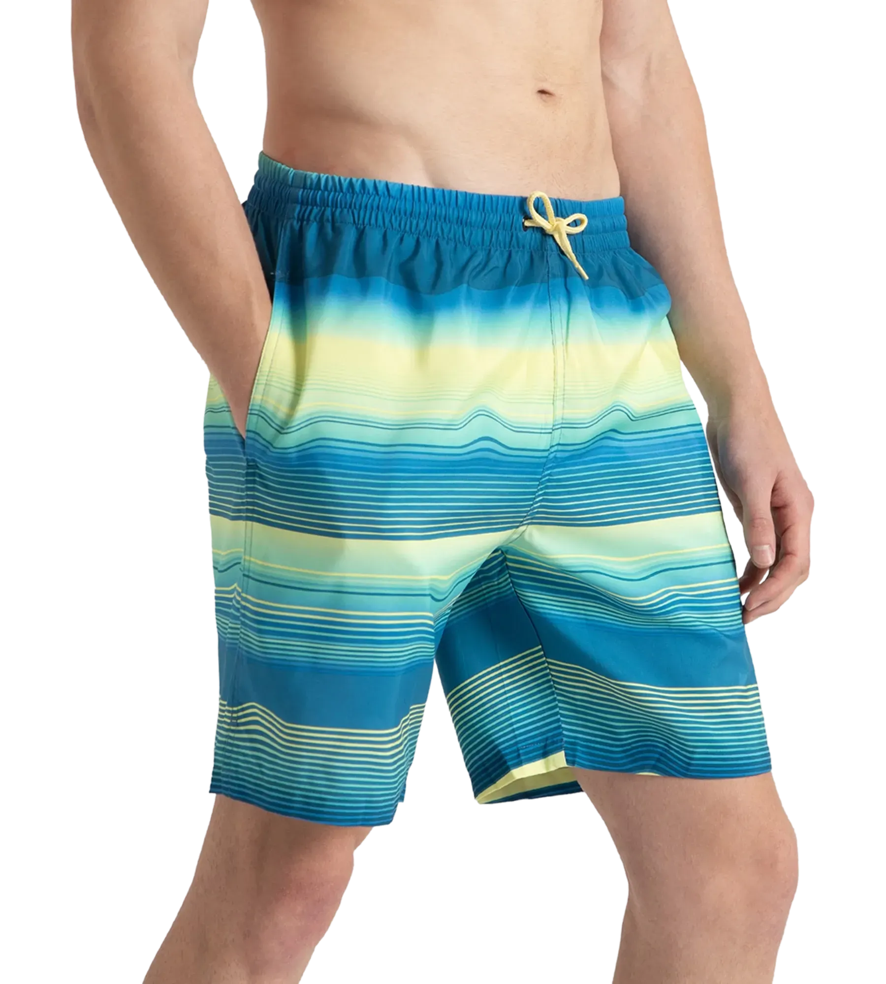 Men's Recycled Polyster Placement Printed Leisure Watershorts - Marine Blue & Pulcino - Image 4
