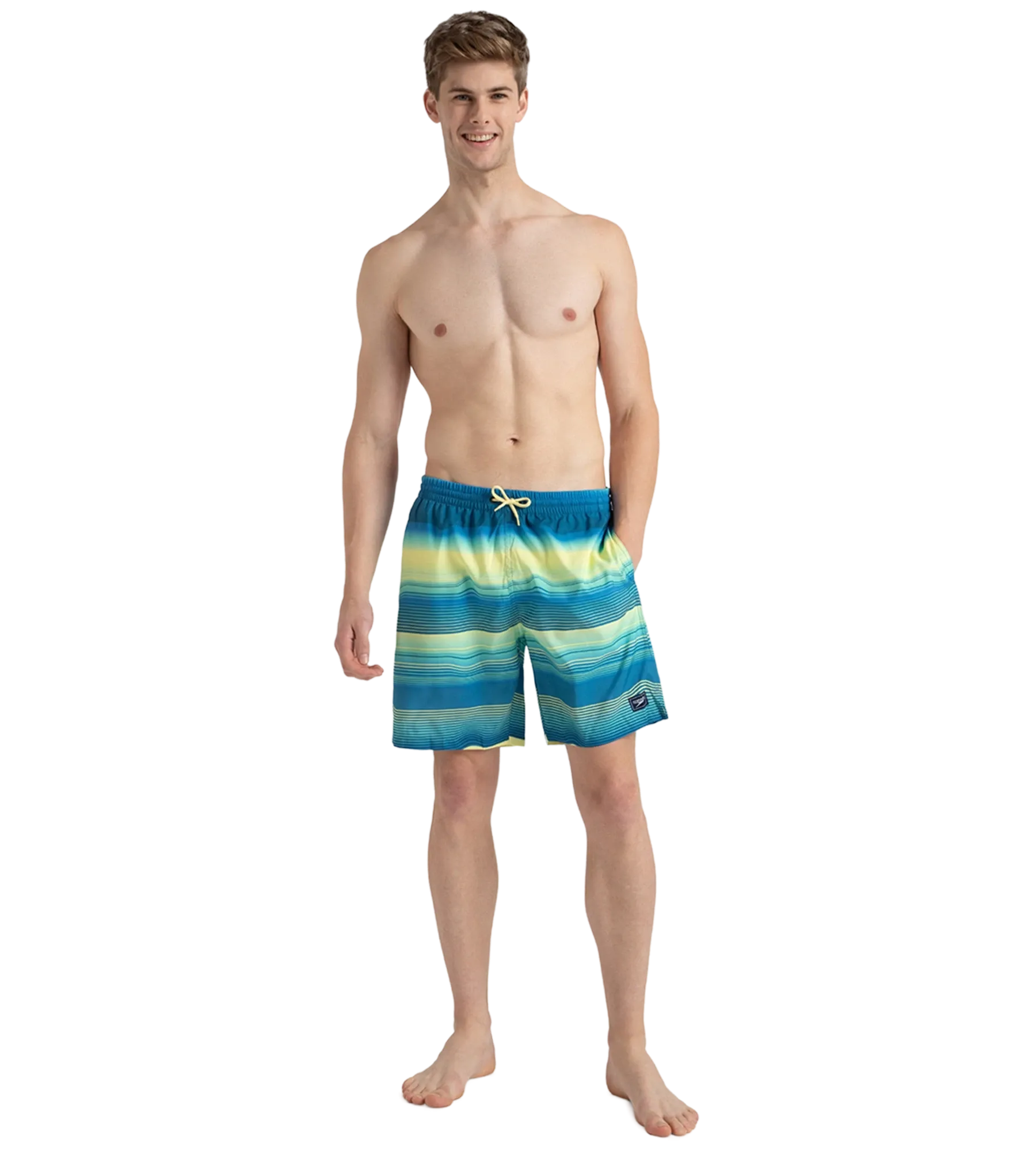 Men's Recycled Polyster Placement Printed Leisure Watershorts - Marine Blue & Pulcino - Image 6
