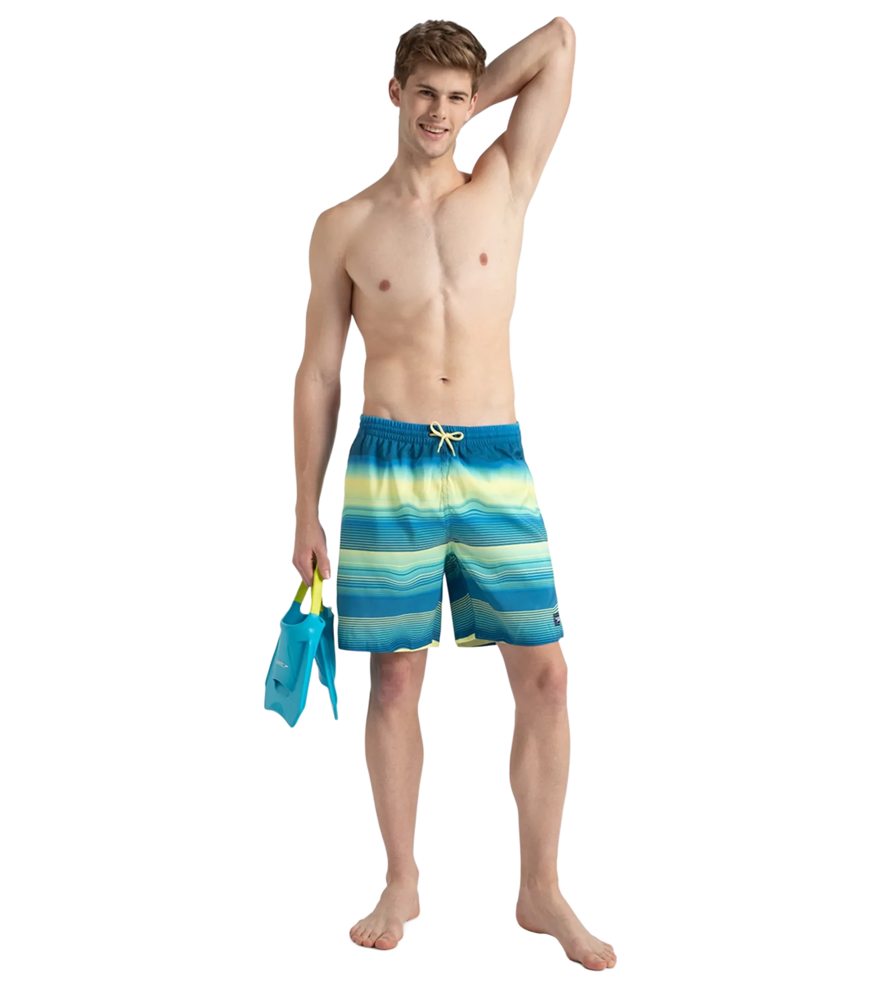Men's Recycled Polyster Placement Printed Leisure Watershorts - Marine Blue & Pulcino - Image 7