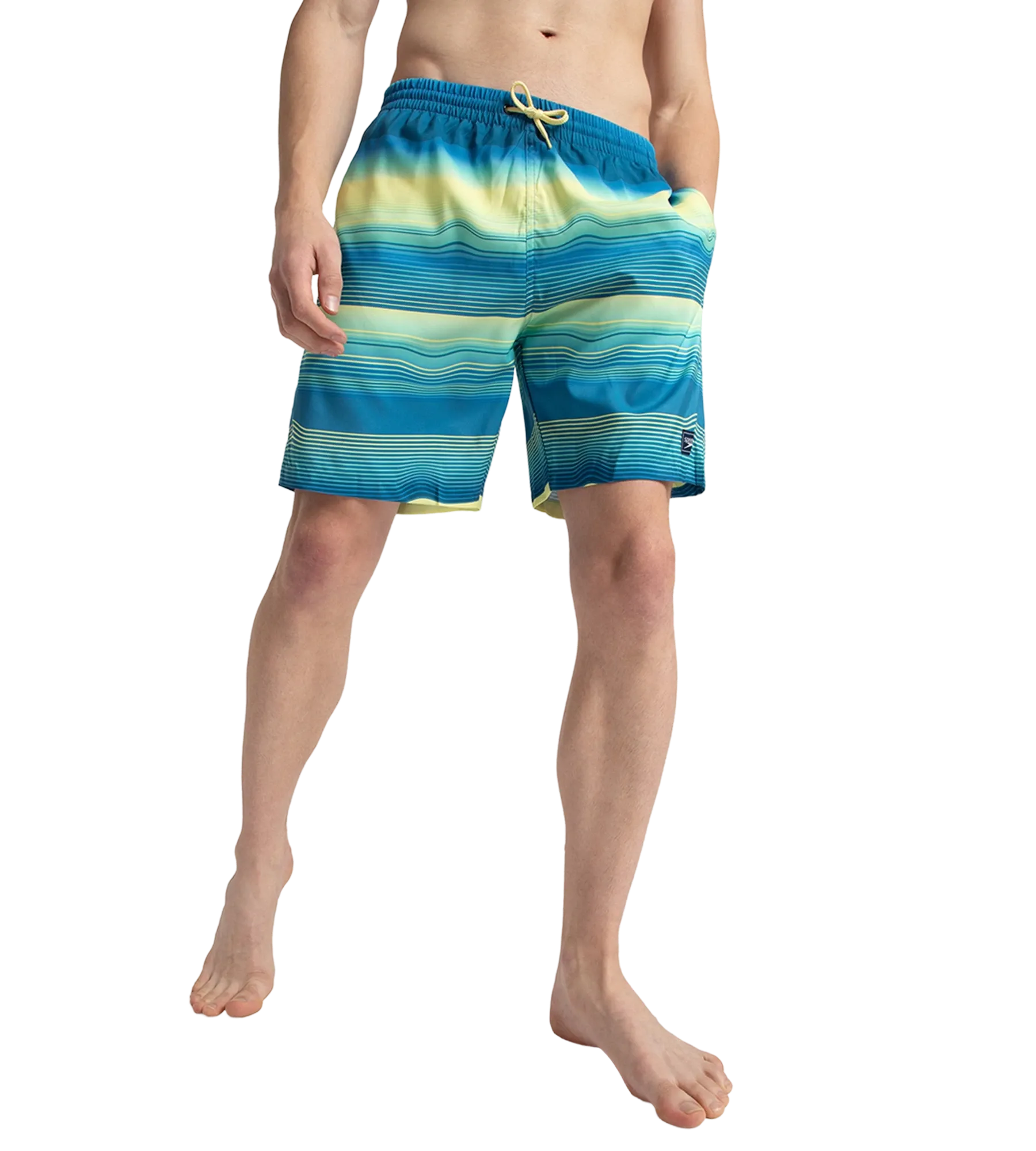 Men's Recycled Polyster Placement Printed Leisure Watershorts - Marine Blue & Pulcino - Image 8