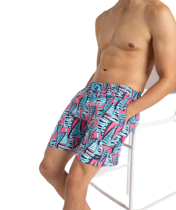 Men's Recycled Polyster Essential Printed Leisure Watershorts - Fandango Pink & Pure Blue