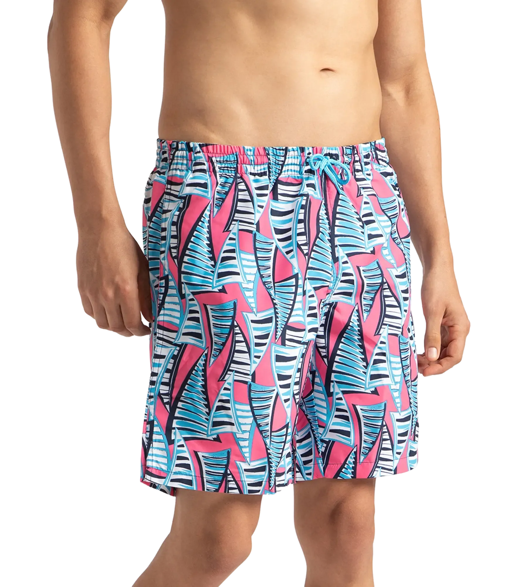Men's Recycled Polyster Essential Printed Leisure Watershorts - Fandango Pink & Pure Blue - Image 3