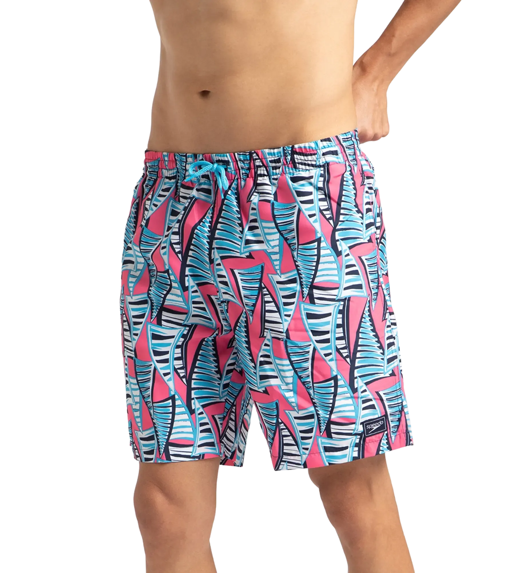 Men's Recycled Polyster Essential Printed Leisure Watershorts - Fandango Pink & Pure Blue - Image 4