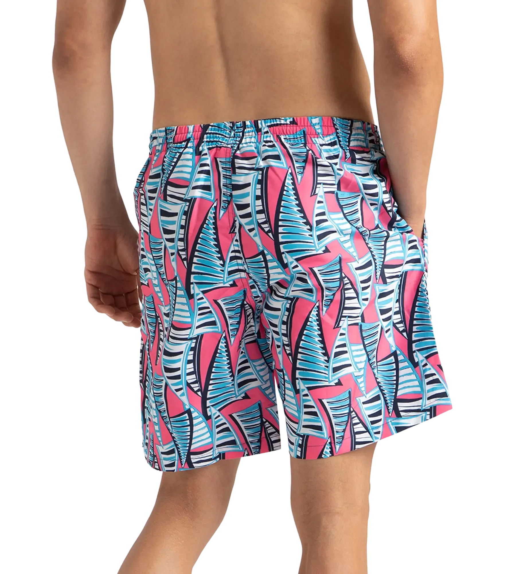 Men's Recycled Polyster Essential Printed Leisure Watershorts - Fandango Pink & Pure Blue - Image 5
