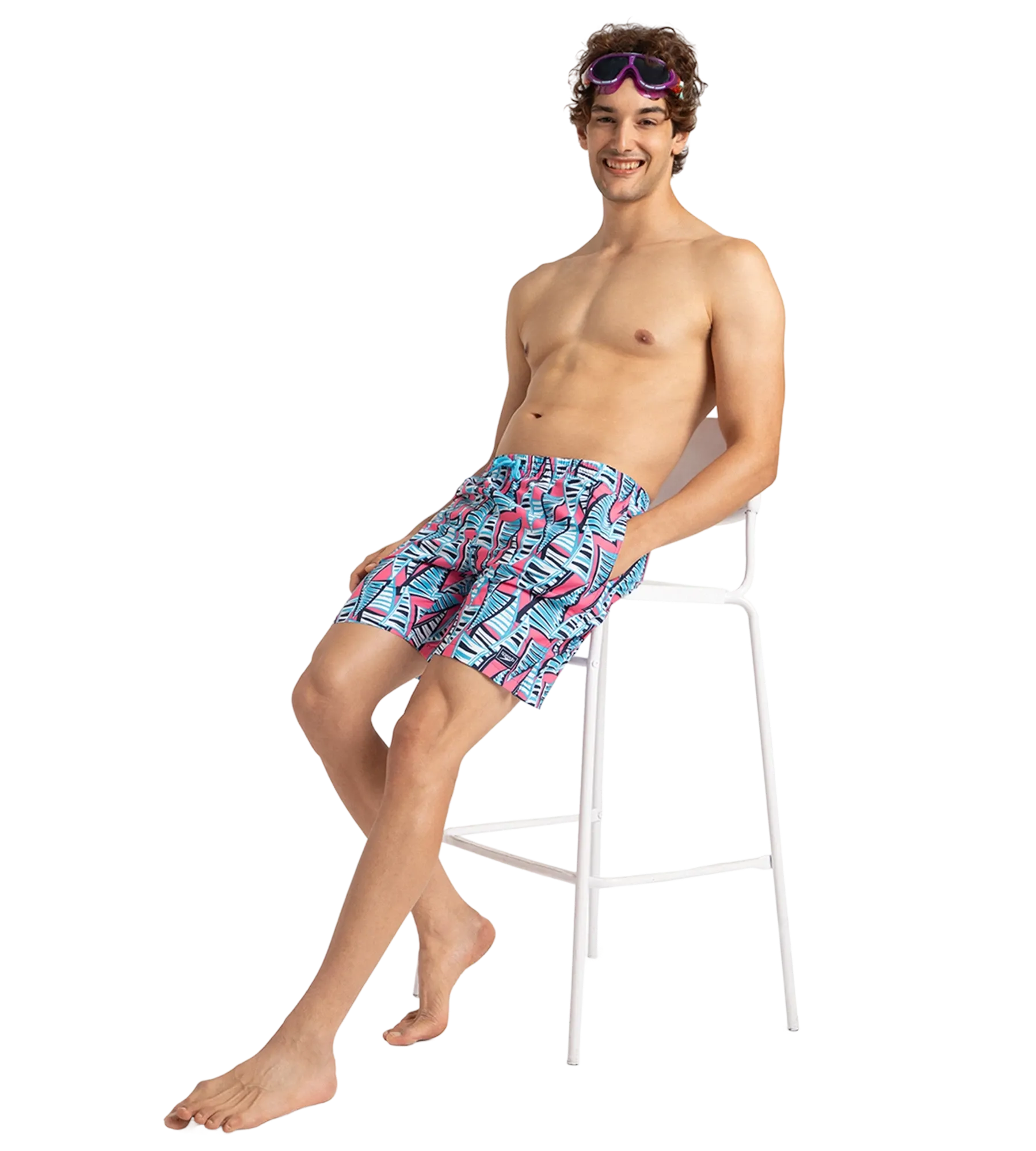 Men's Recycled Polyster Essential Printed Leisure Watershorts - Fandango Pink & Pure Blue - Image 7