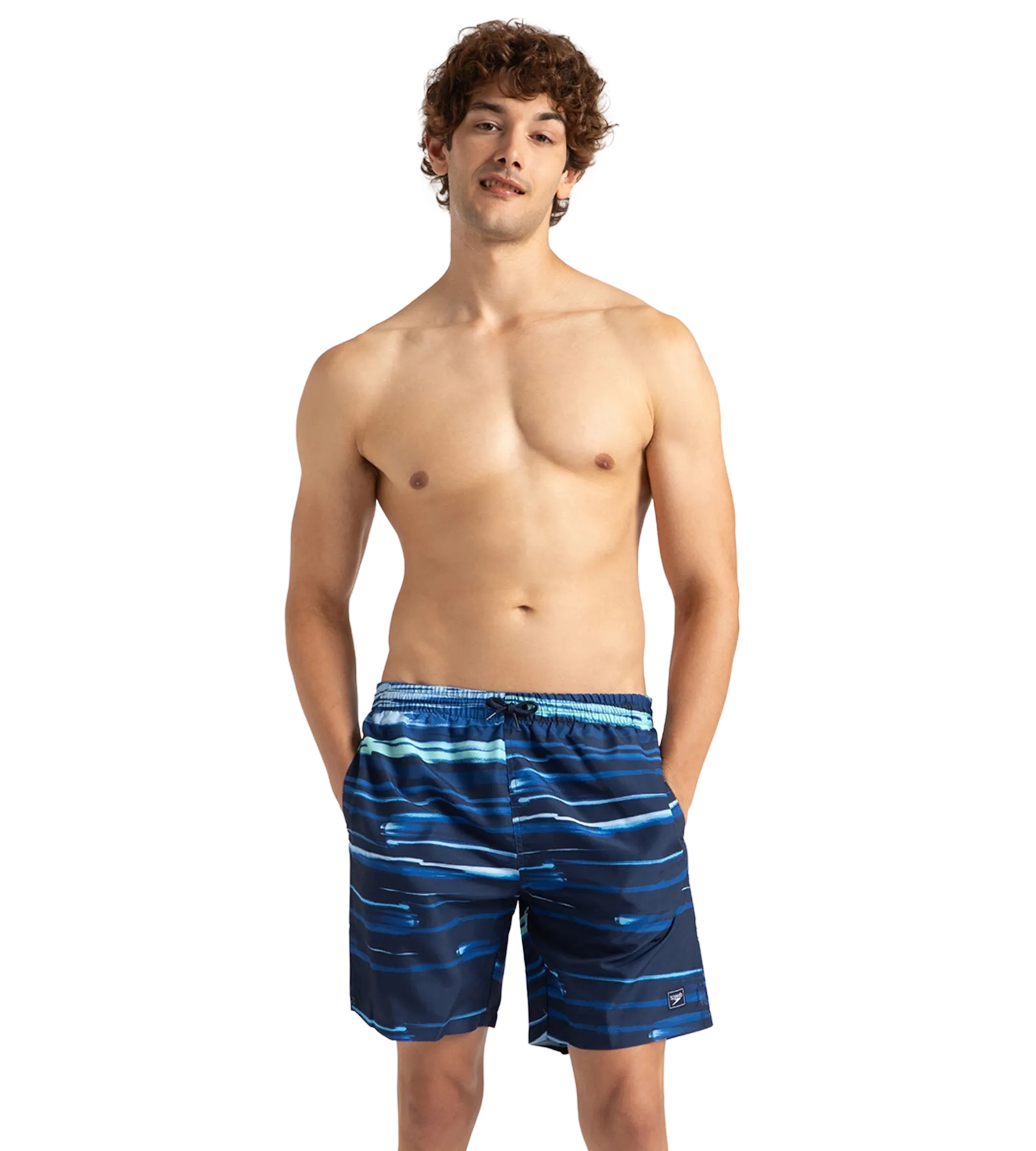 Men's Recycled Polyster Printed Leisure Watershorts - Pure Blue & Zaffre Blue - Image 6
