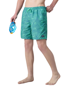 Men's 100% Polyester Essential Printed Watershorts With Side Pockets - Stellar & Turquoise
