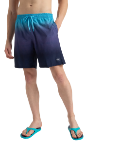 Men's 4 Way Flex Essential Printed Watershorts With Side Pockets - Peacoat. Hapuna Blue & Picton Blue