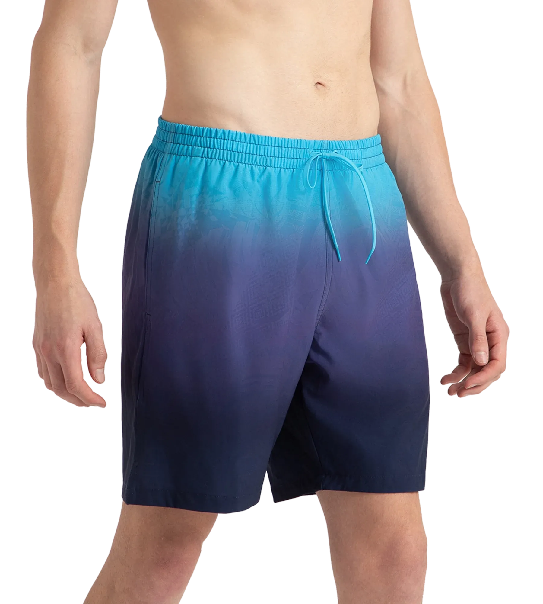 Men's 4 Way Flex Essential Printed Watershorts With Side Pockets - Peacoat. Hapuna Blue & Picton Blue - Image 4