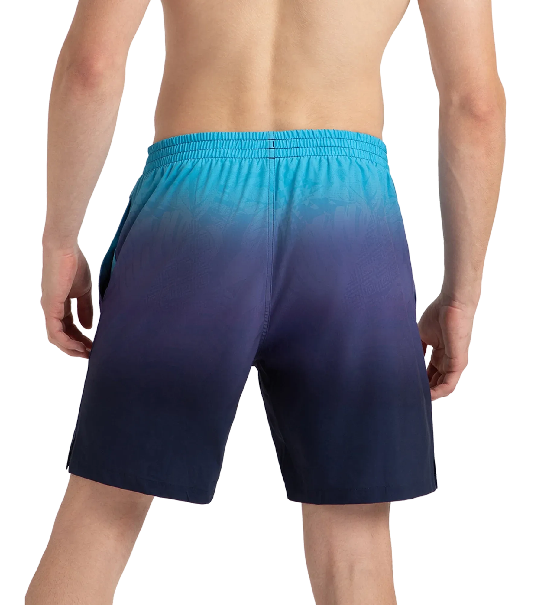 Men's 4 Way Flex Essential Printed Watershorts With Side Pockets - Peacoat. Hapuna Blue & Picton Blue - Image 5