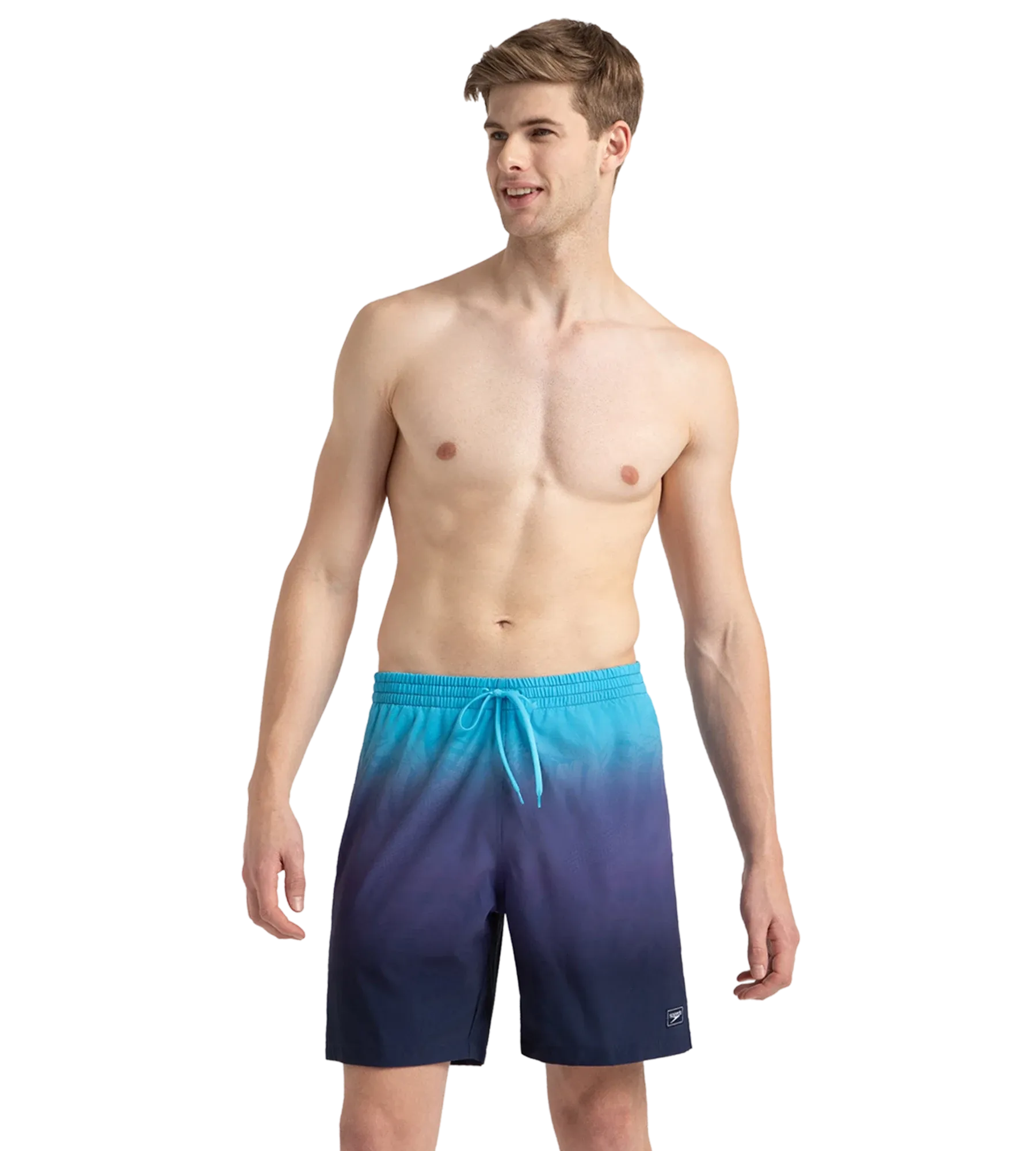 Men's 4 Way Flex Essential Printed Watershorts With Side Pockets - Peacoat. Hapuna Blue & Picton Blue - Image 6